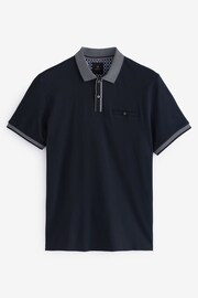 Navy Blue Smart Collar Polo Shirt - Image 5 of 5