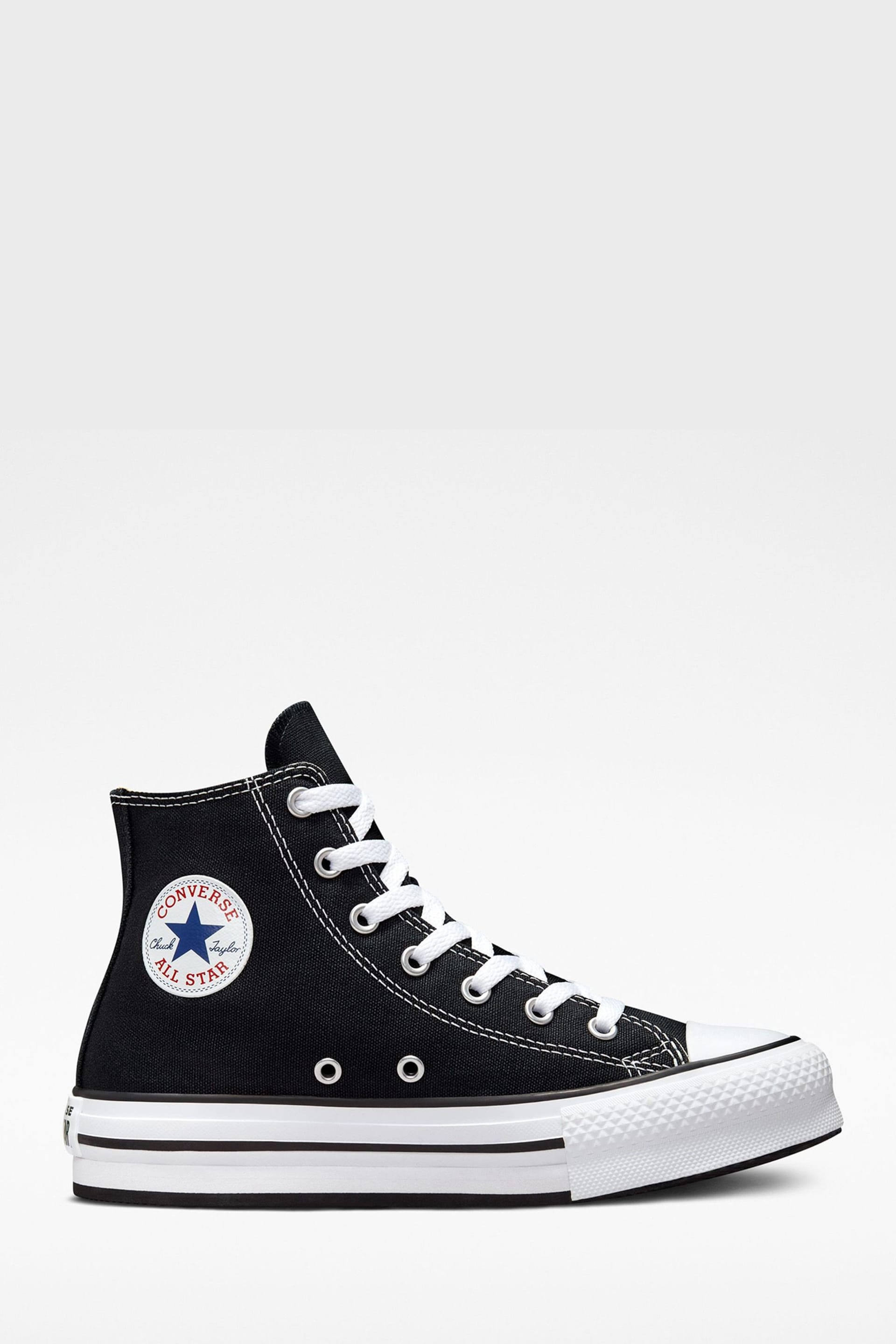Converse Black Eva Lift High Top Youth Trainers - Image 1 of 8