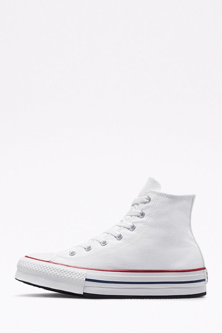 Converse White Eva Lift High Top Youth Trainers - Image 2 of 6