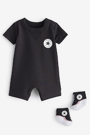 Converse Black Romper and Bootie Baby Set - Image 1 of 3