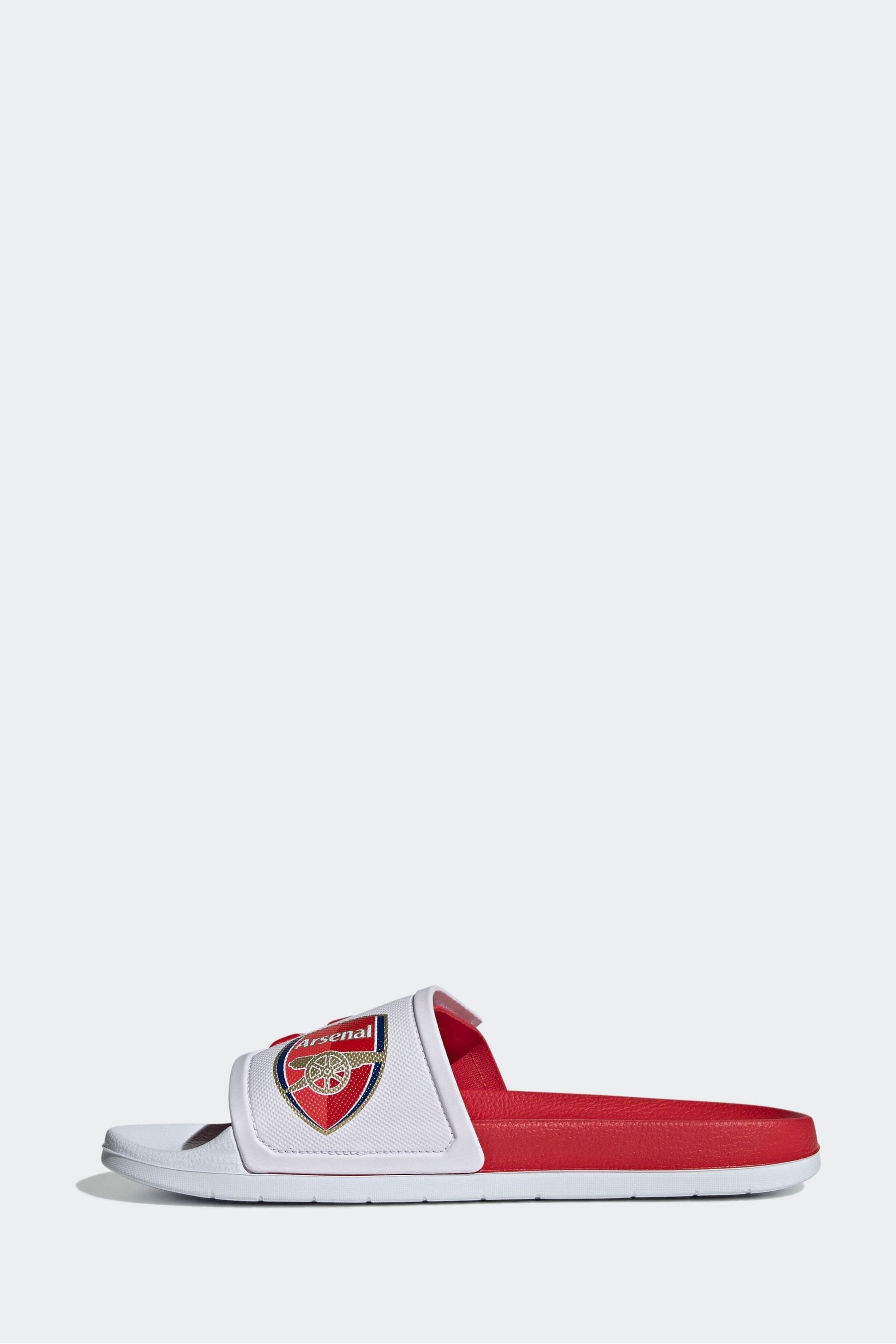 Red white adidas slides top