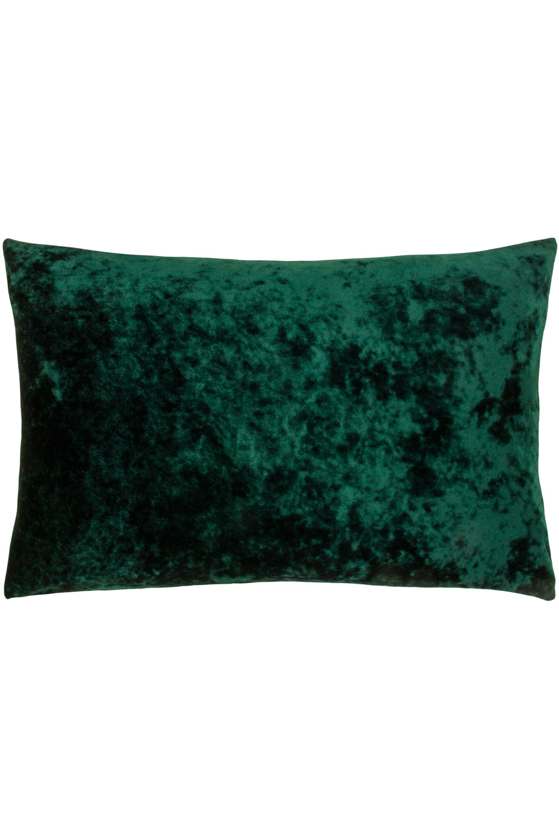 Riva Paoletti Emerald Green Verona Crushed Velvet Rectangular Polyester Filled Cushion - Image 1 of 2