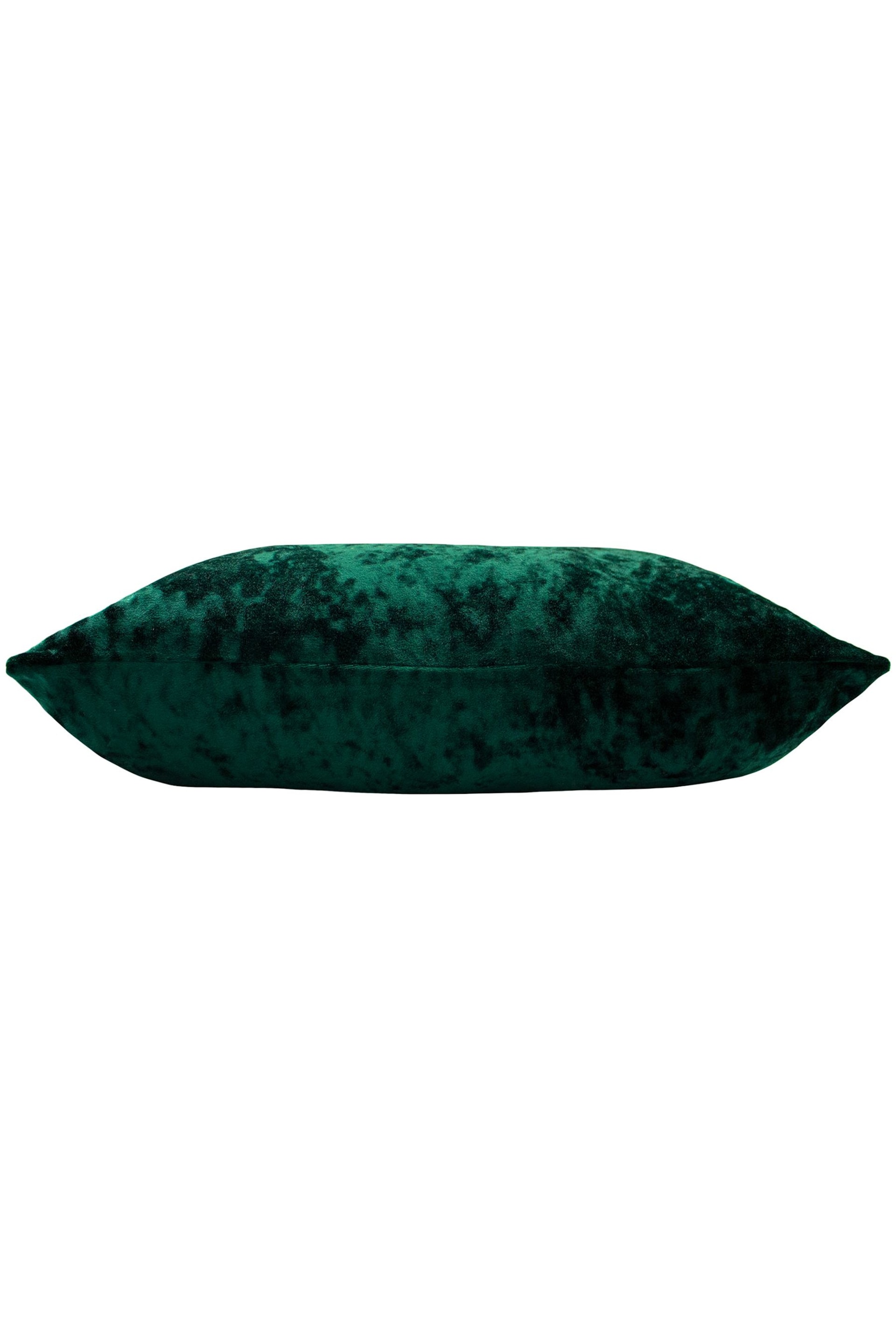 Riva Paoletti Emerald Green Verona Crushed Velvet Rectangular Polyester Filled Cushion - Image 2 of 3