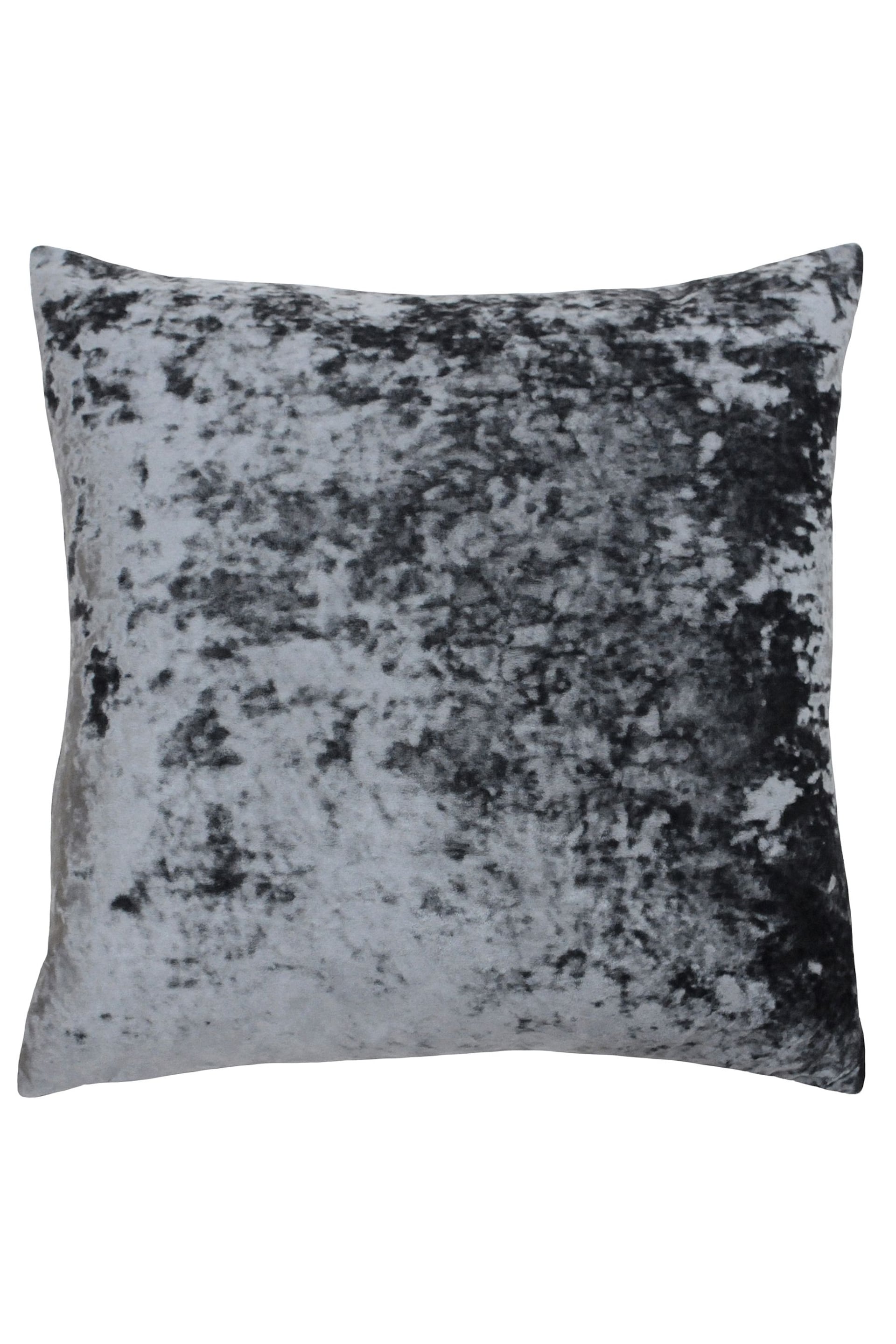Riva Paoletti Pewter Grey Verona Crushed Velvet Polyester Filled Cushion - Image 1 of 2