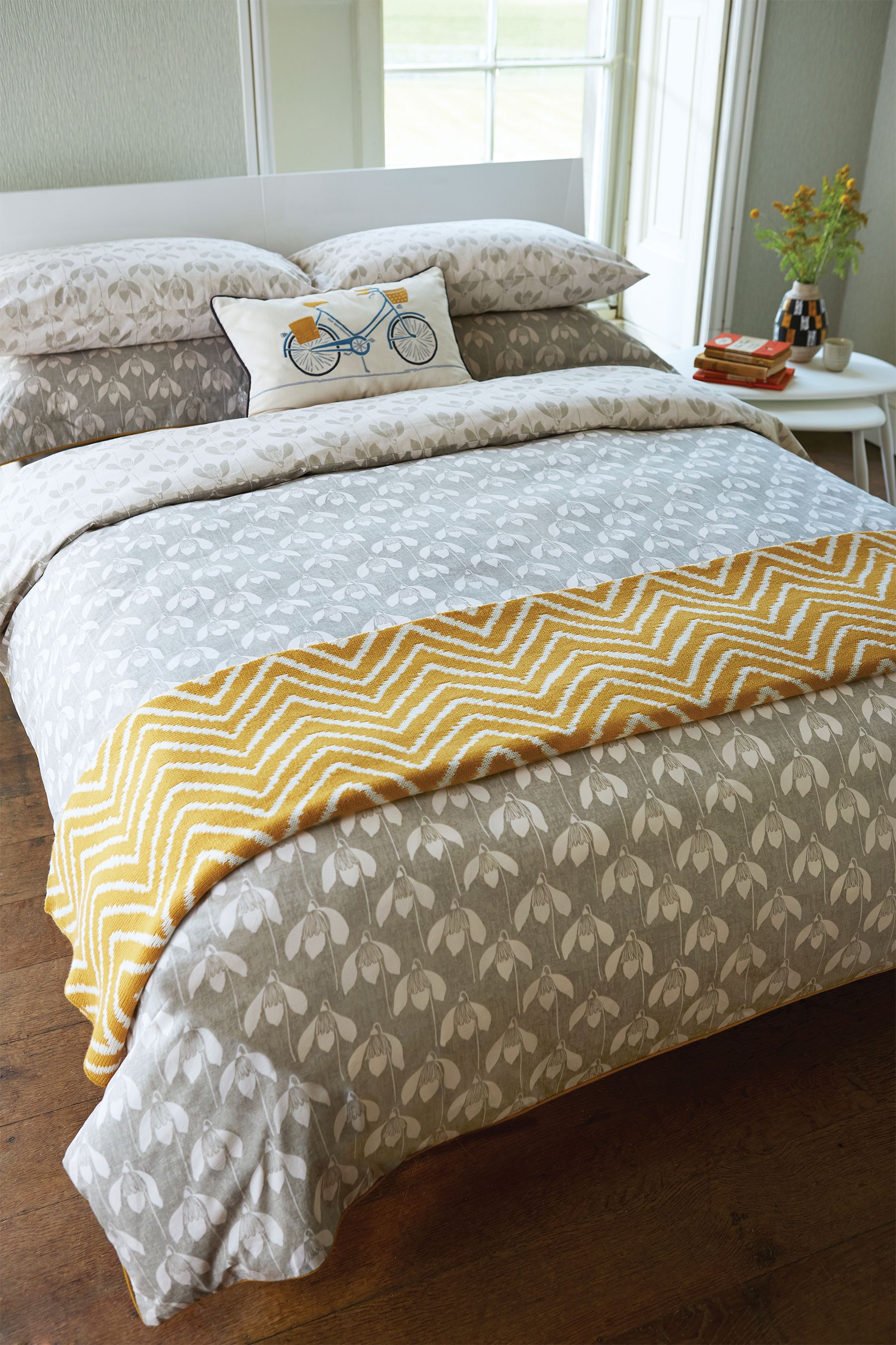Buy Scion Grey Snow Drop 100 Cotton Housewife Pillowcase from the Next UK online shop