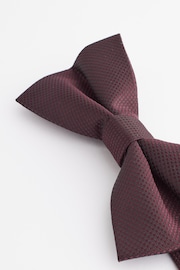 Burgundy Red Textured Bow Tie - Image 4 of 5