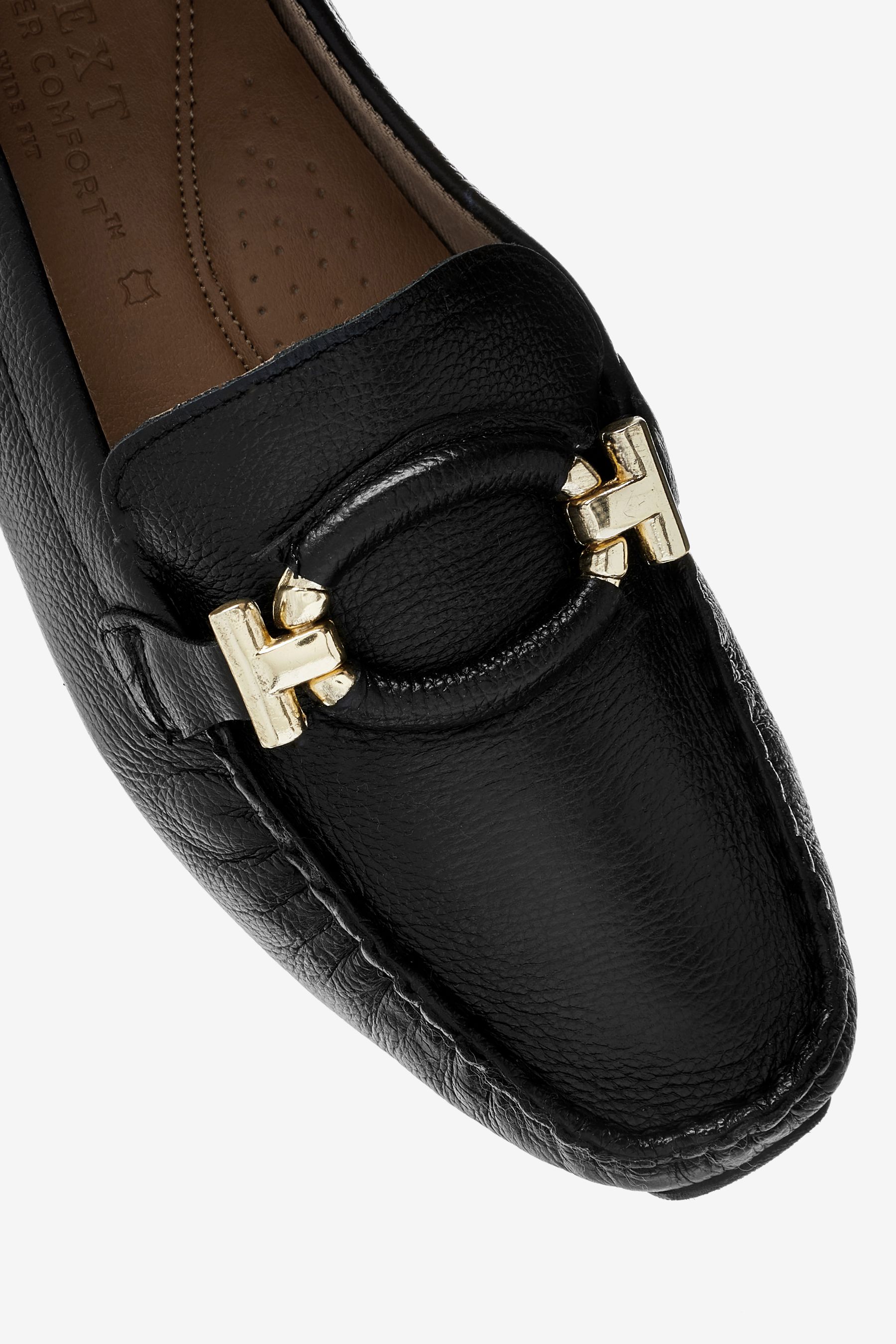 Buy Black Extra Wide Fit Forever Comfort Leather Hardware Driver Shoes from Next Luxembourg