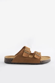 Tan Brown Leather Two Buckle Sandals - Image 4 of 7