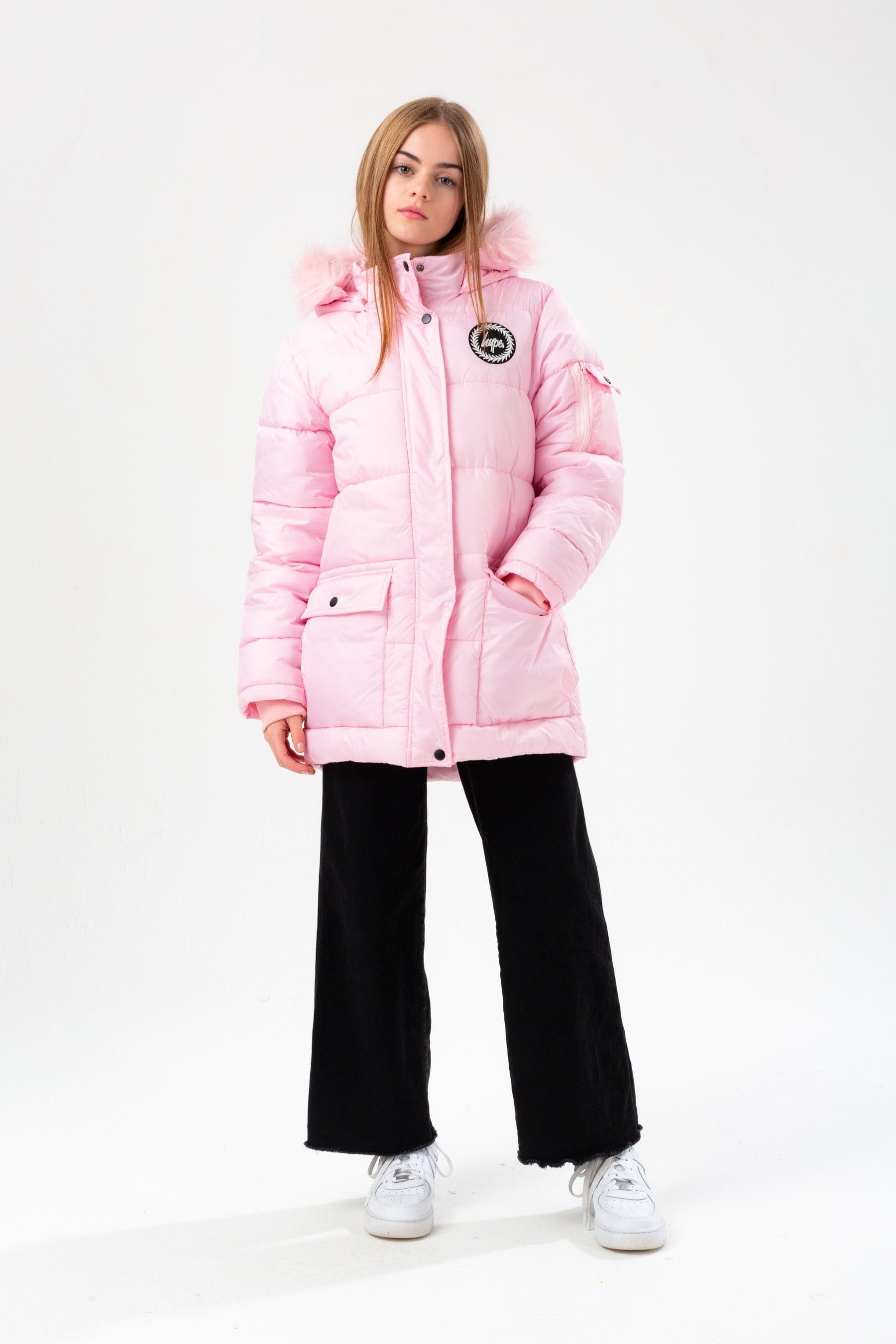 Buy Hype. Girls Tickled Pink Padded Explorer Crest Jacket from Next Luxembourg