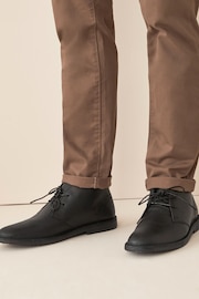 Black Leather Desert Boots - Image 2 of 6