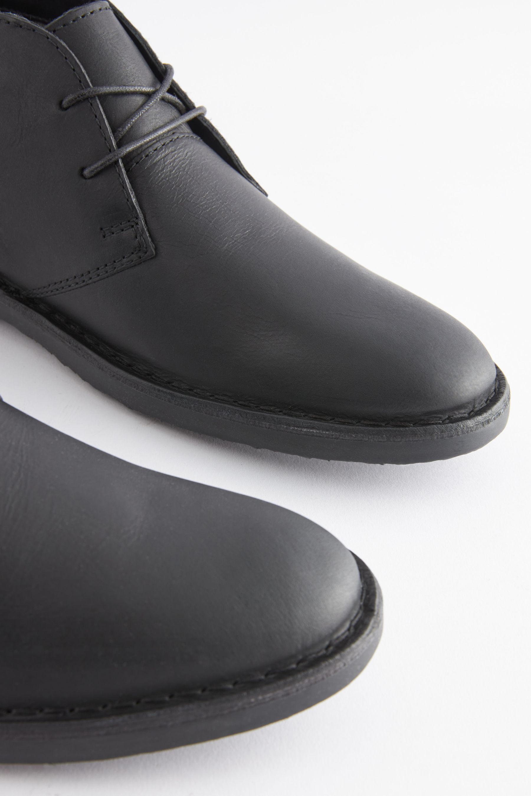 Buy Black Leather Desert Boots from Next Belgium