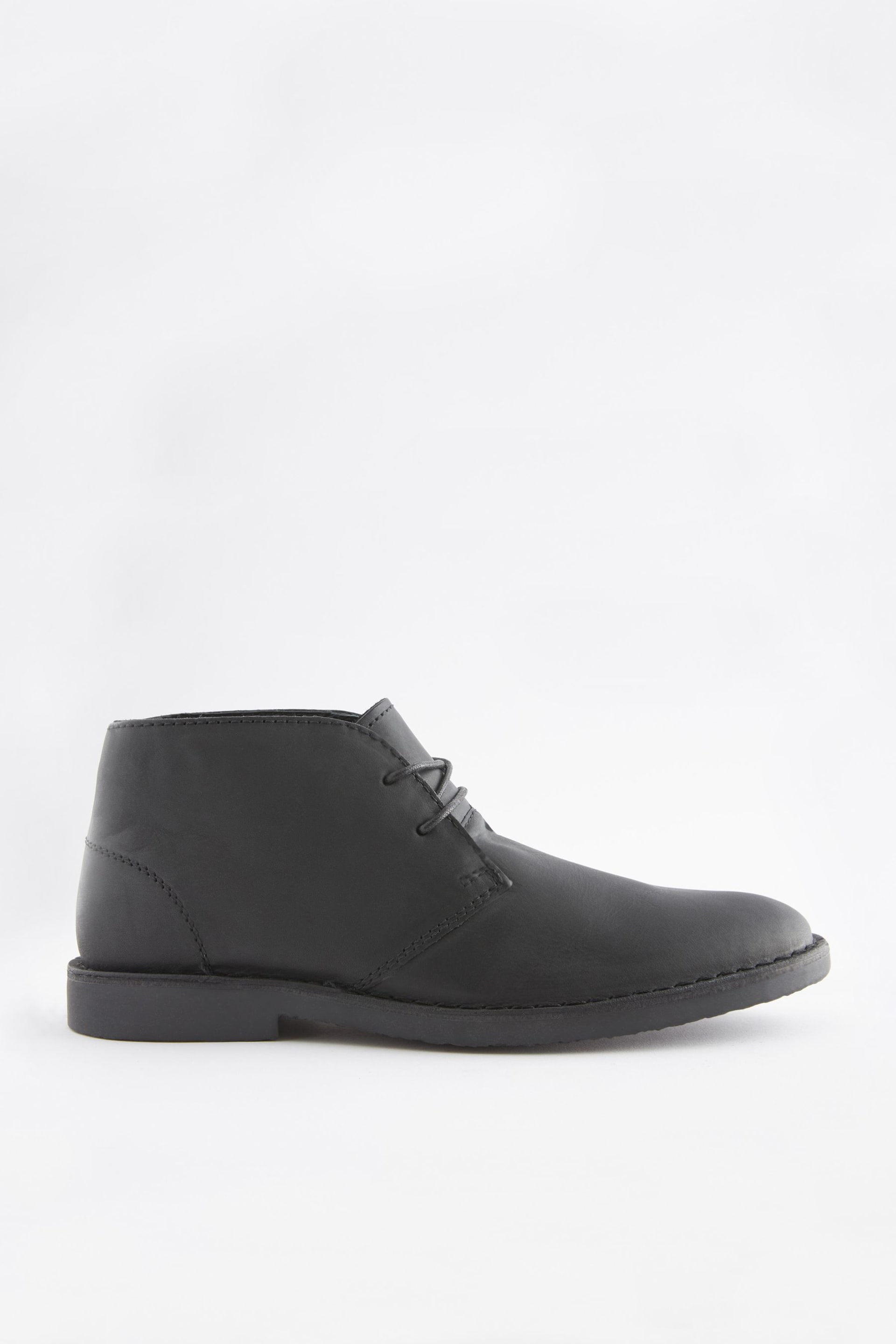 Black Leather Desert Boots - Image 3 of 6