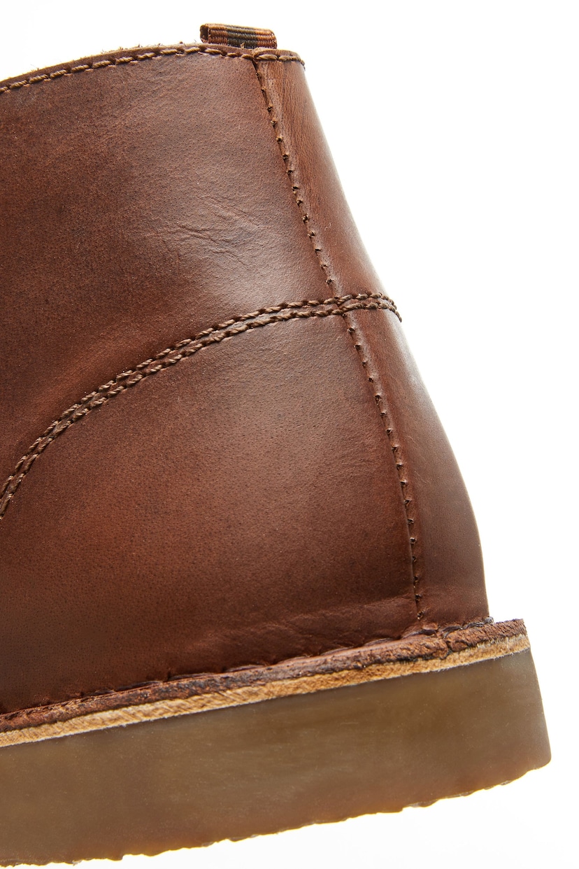 Tan Brown Leather Desert Boots - Image 4 of 5