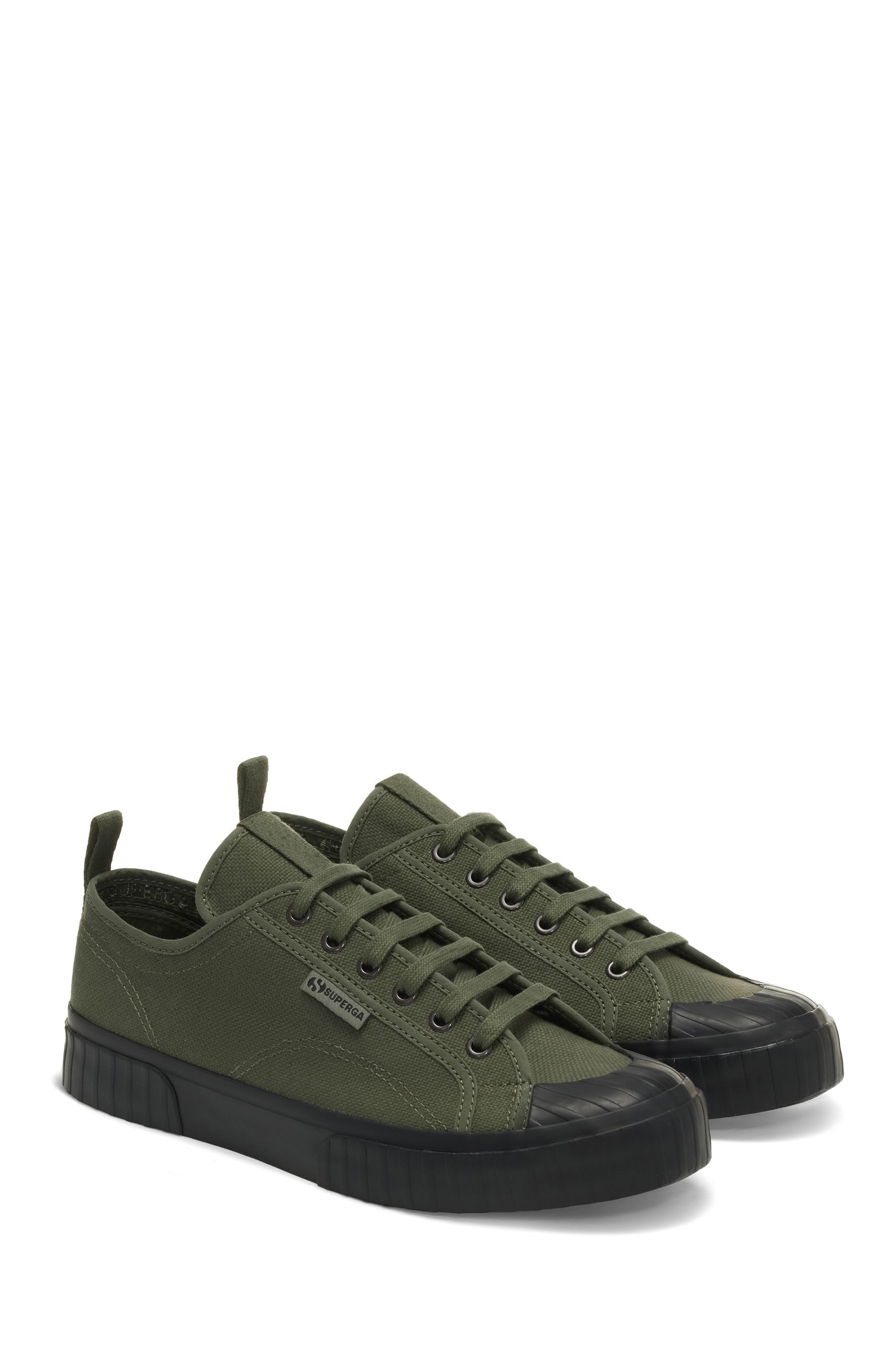 Buy Superga Green 2630 Stripe Webbing Canvas Trainers from Next Luxembourg