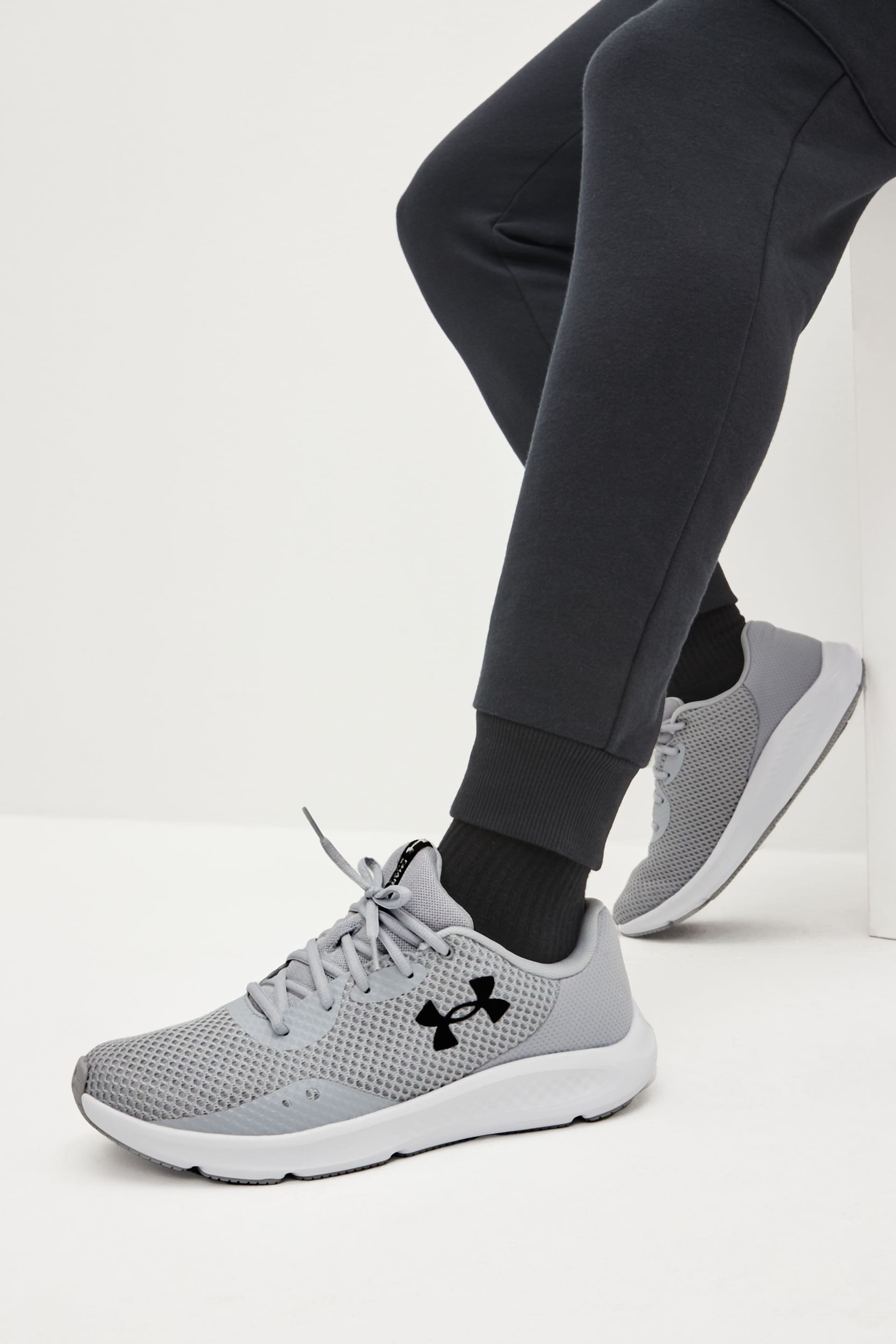 Under Armour Grey Charged Pursuit 3 Trainers - Image 2 of 2