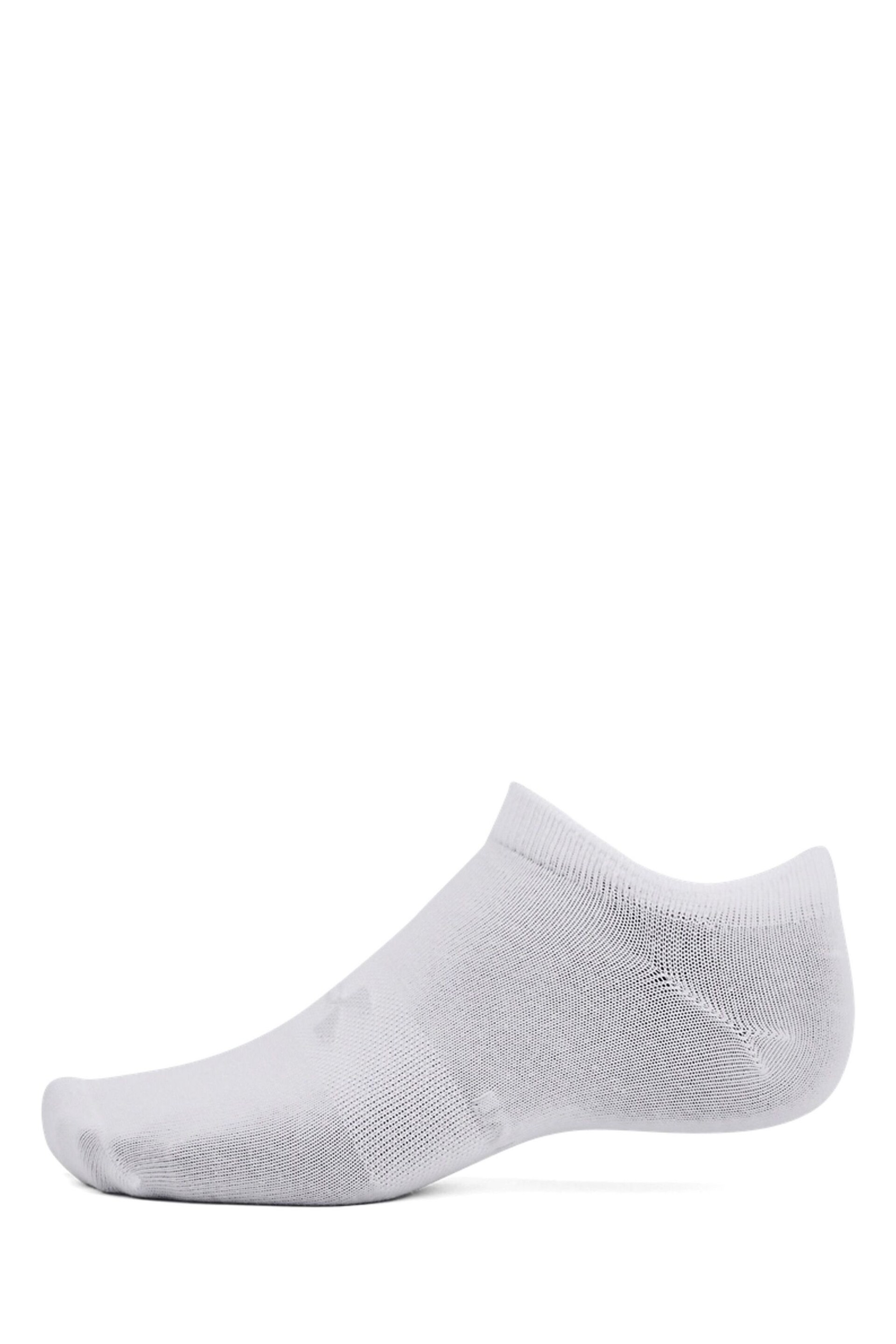 Under Armour White Under Armour Essential No Show Socks 6 Pack - Image 2 of 4