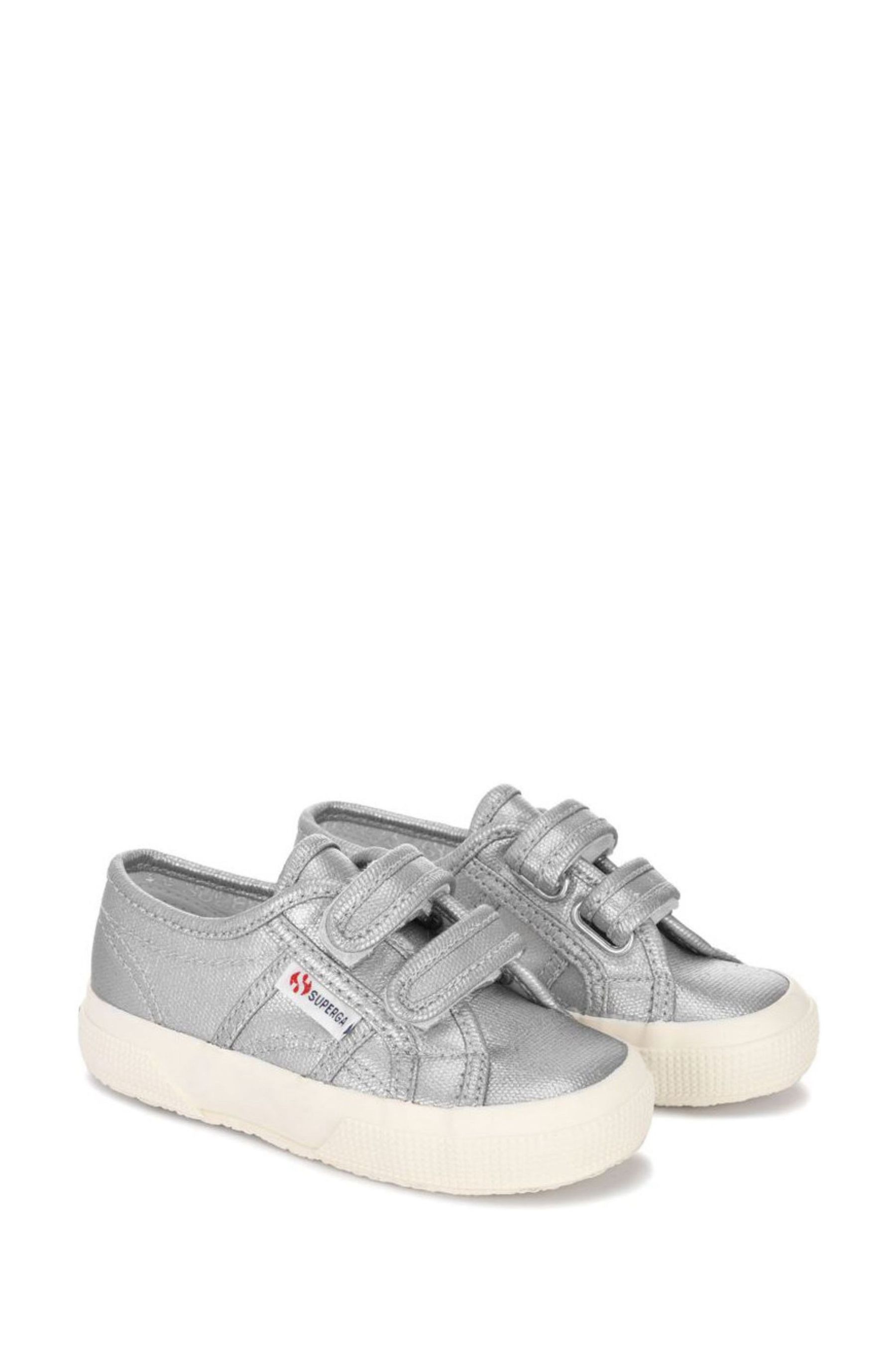 Buy Superga Kids Natural Metallic Canvas Strap Trainers from Next Luxembourg