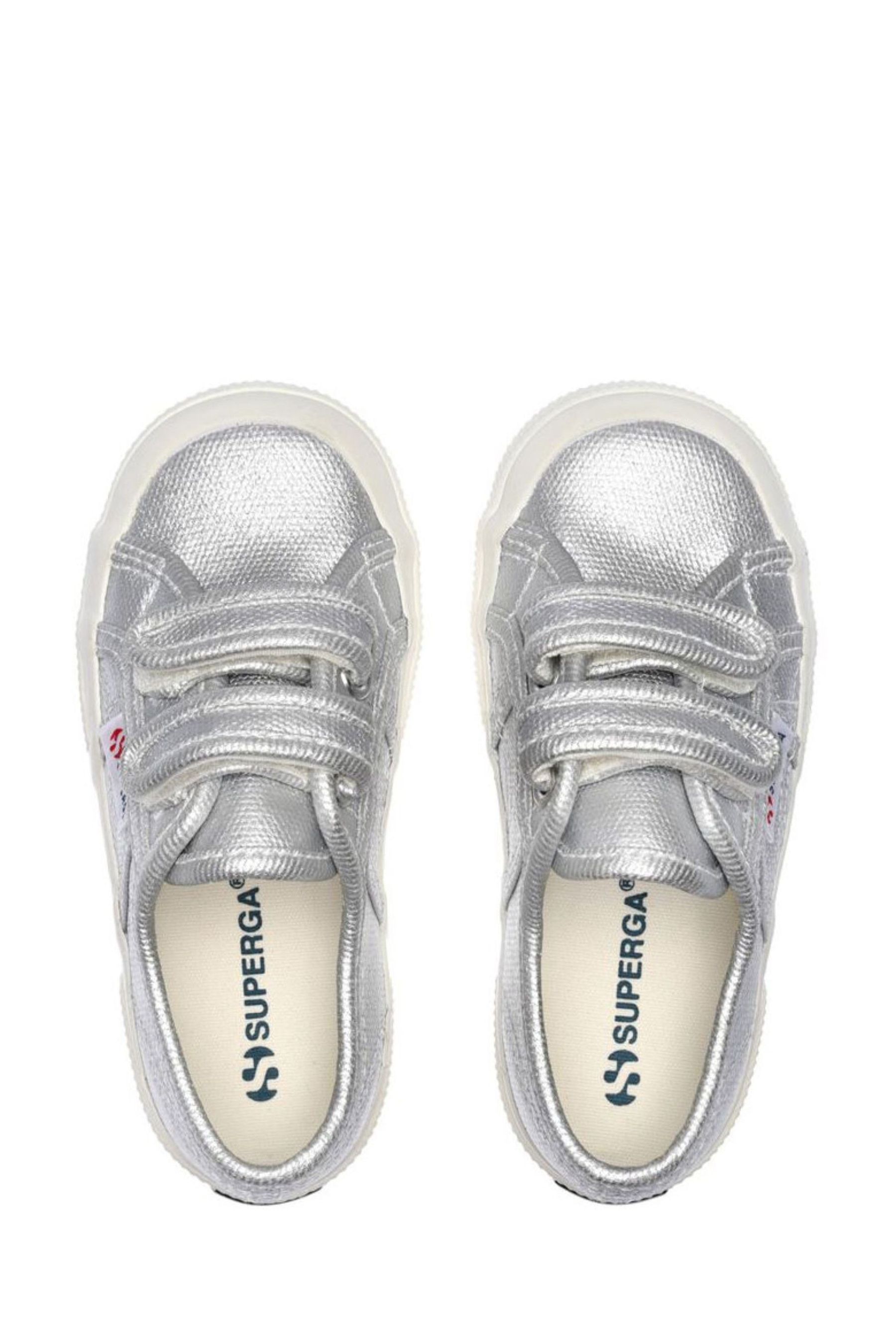 Buy Superga Kids Natural Metallic Canvas Strap Trainers from Next Ireland
