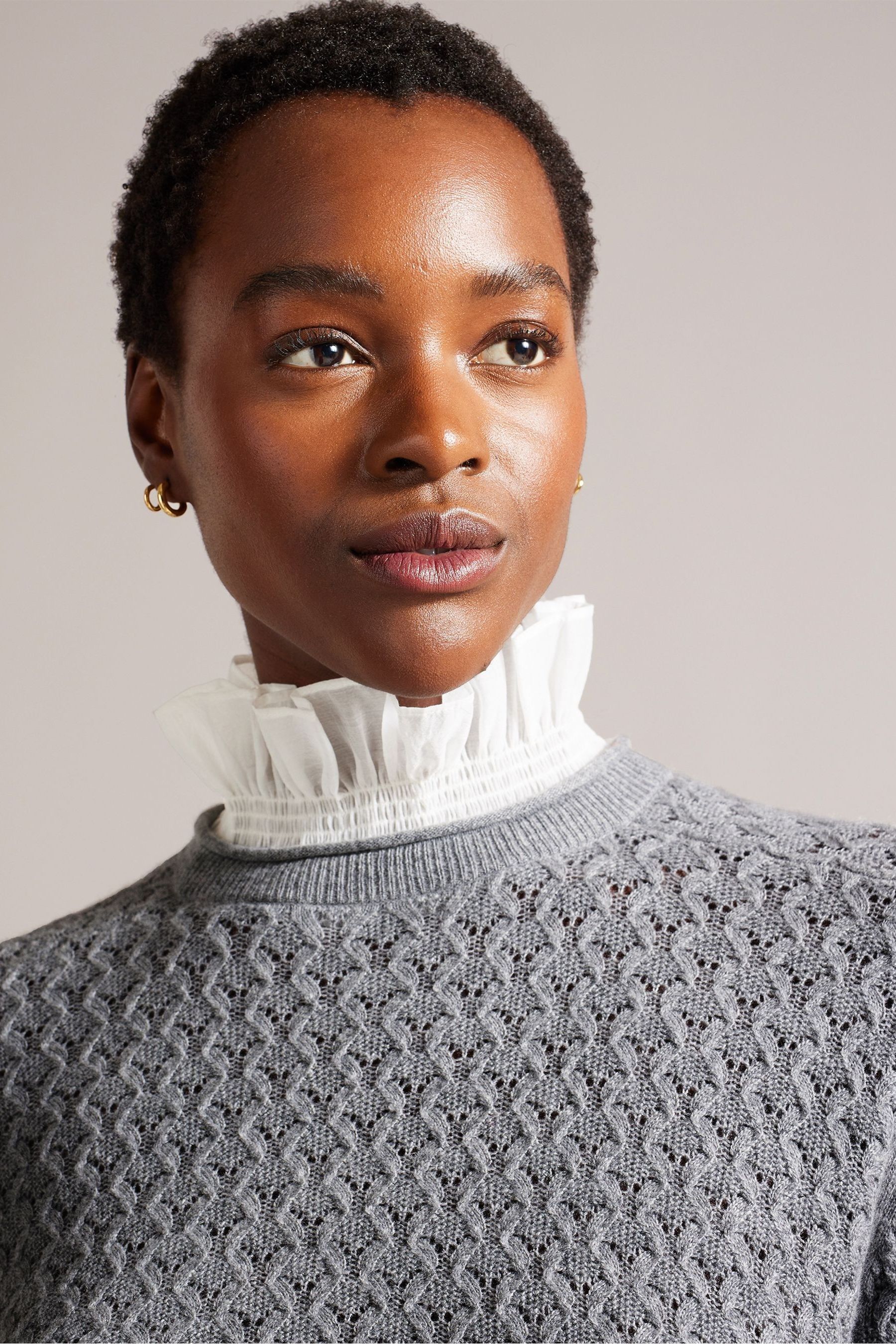 Buy Ted Baker Grey Holina Knit Sweater With 2 in 1 Jumper from Next Luxembourg