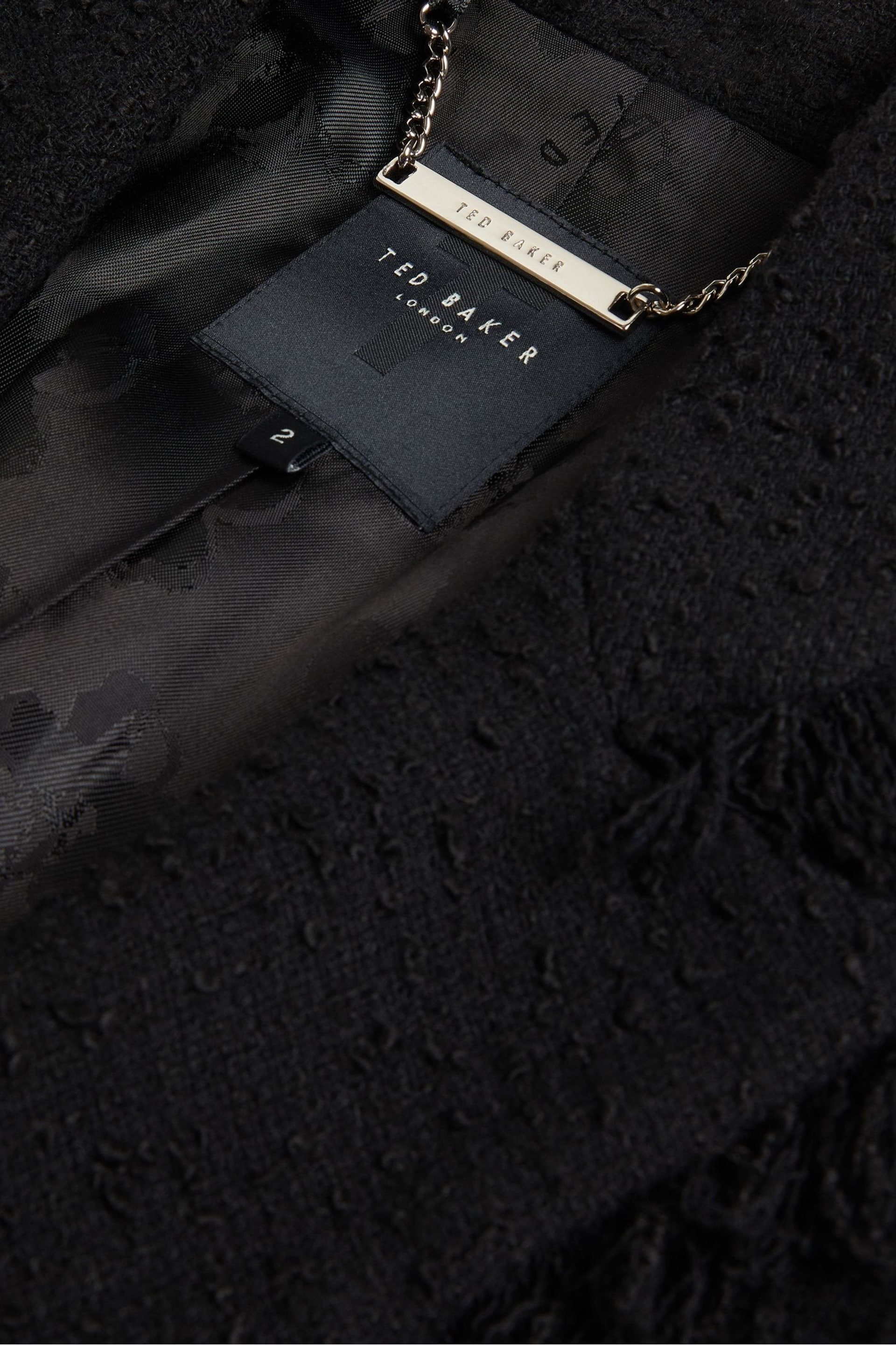 Ted Baker Black Longline Melliie Single Breasted Leather Blazer - Image 6 of 6