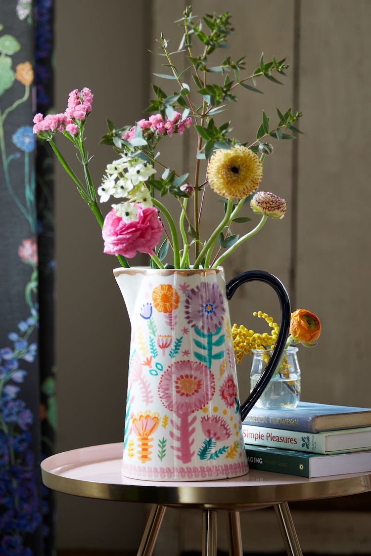 Lucy Tiffney at Atelier-lumieresShops Floral Ceramic Jug - Image 1 of 4