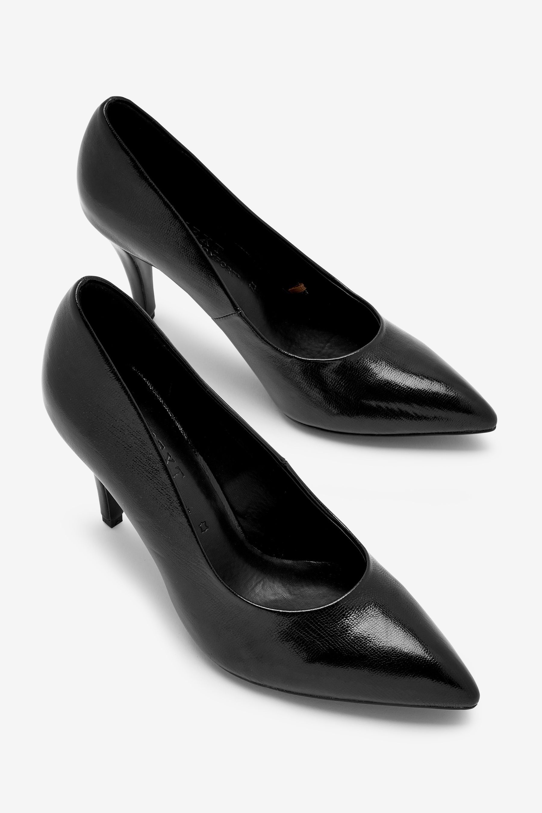 Wide fit mid heel court shoes top