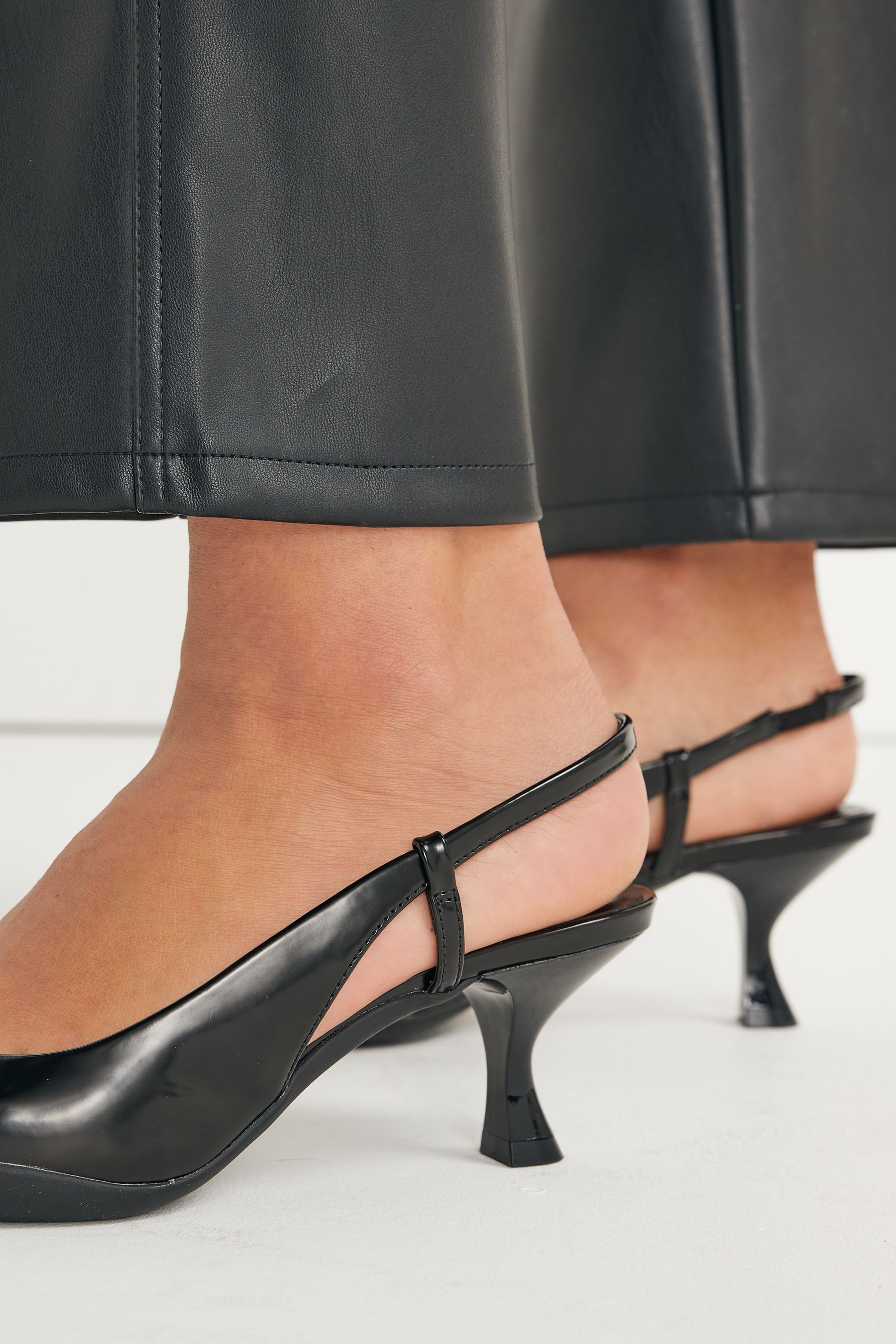 Buy Black Forever Comfort Slingback Kitten Heels from Next Luxembourg
