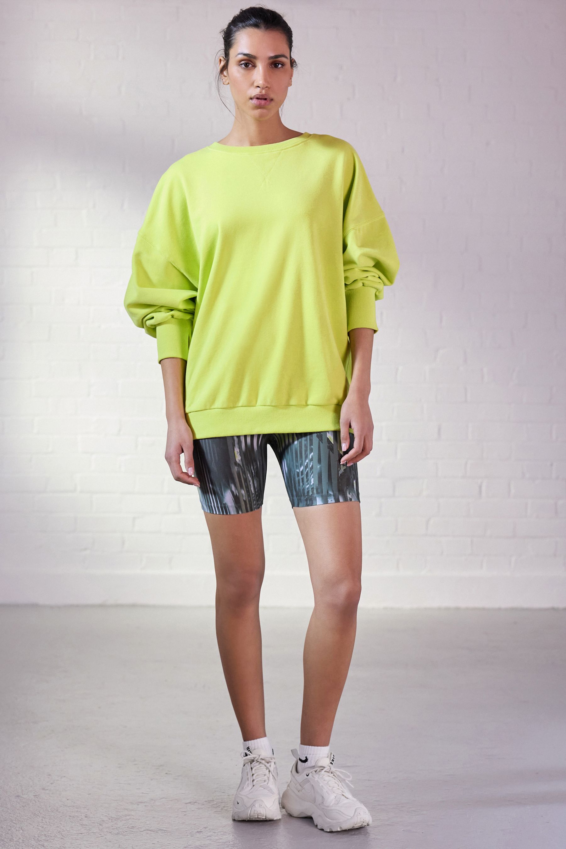 Buy Lime Green Oversized Active Longline Relaxed Summer Crew Neck Sweatshirt from Next Luxembourg