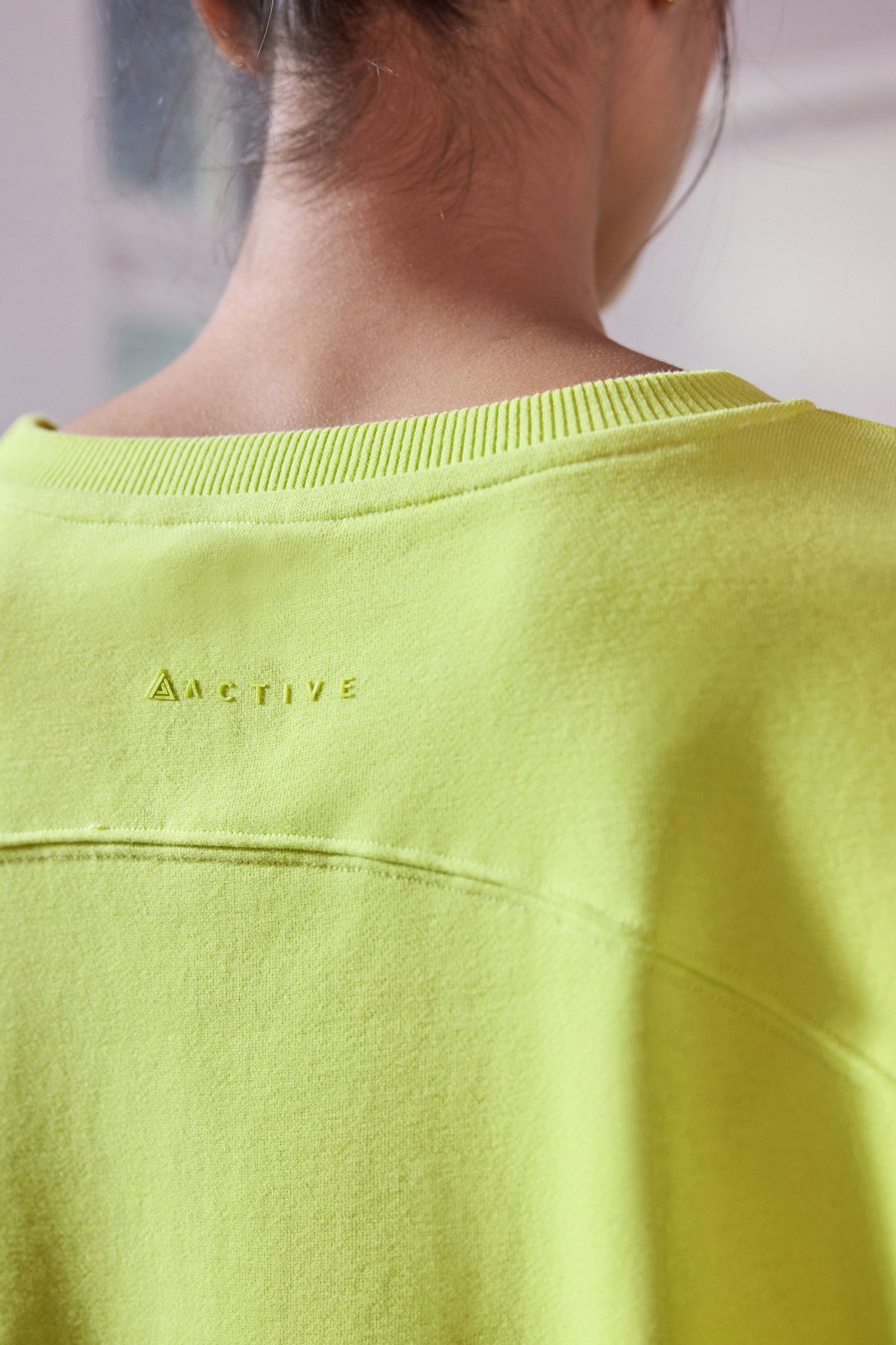 Lime green crew neck sweatshirt clearance
