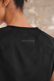 Black Active Short Sleeve Jacquard Geo Sport Top - Image 5 of 7