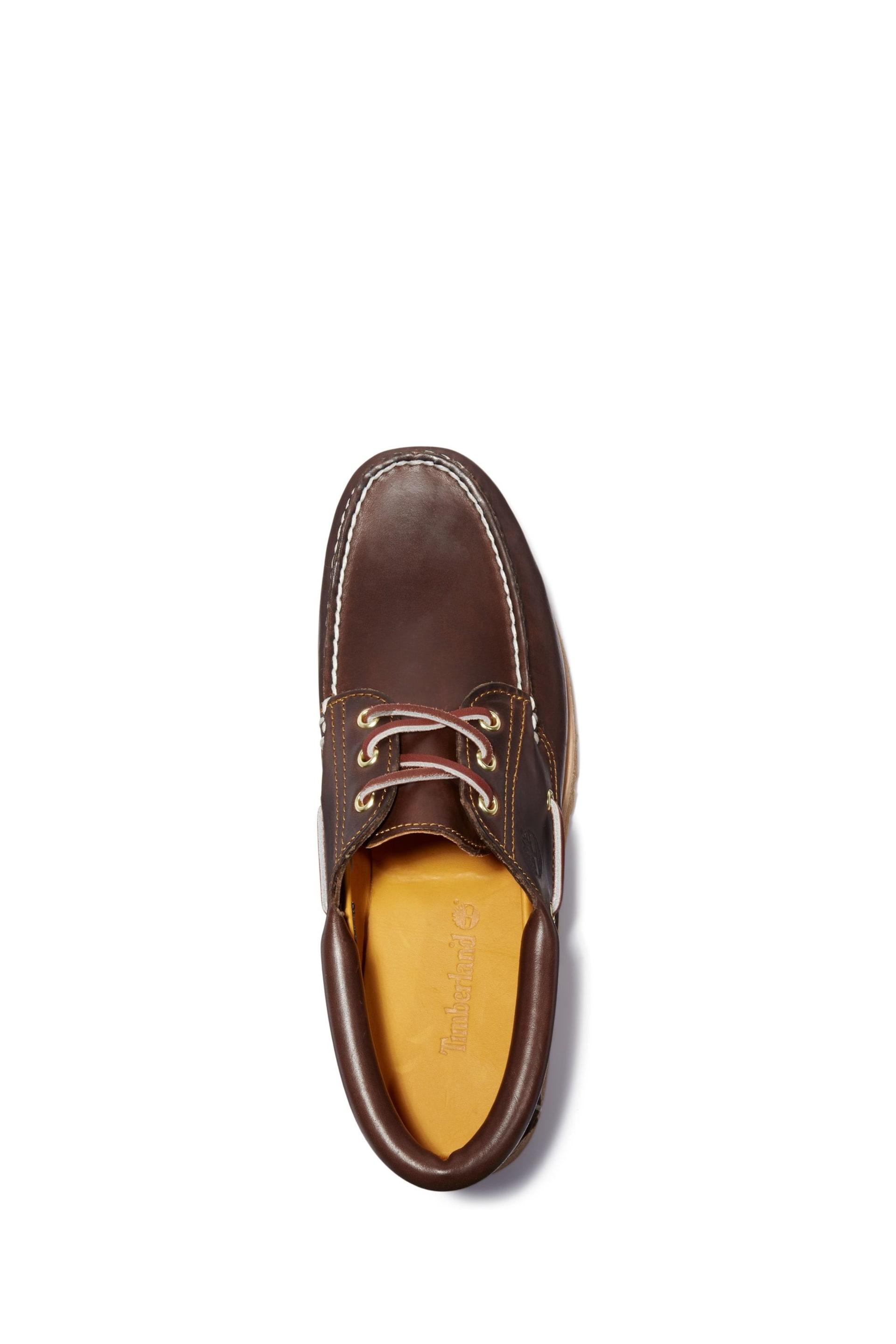 Timberland Brown 3 Eye Lug Boat Shoes - Image 3 of 5