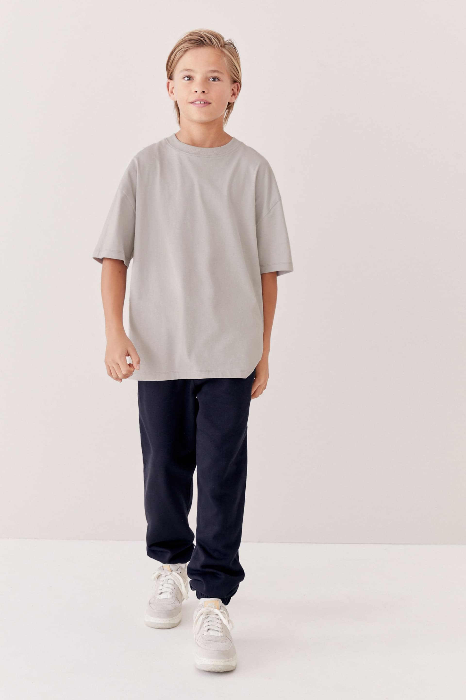 Grey Pale Oversized Cotton Short Sleeve T-Shirt (3-16yrs) - Image 1 of 7