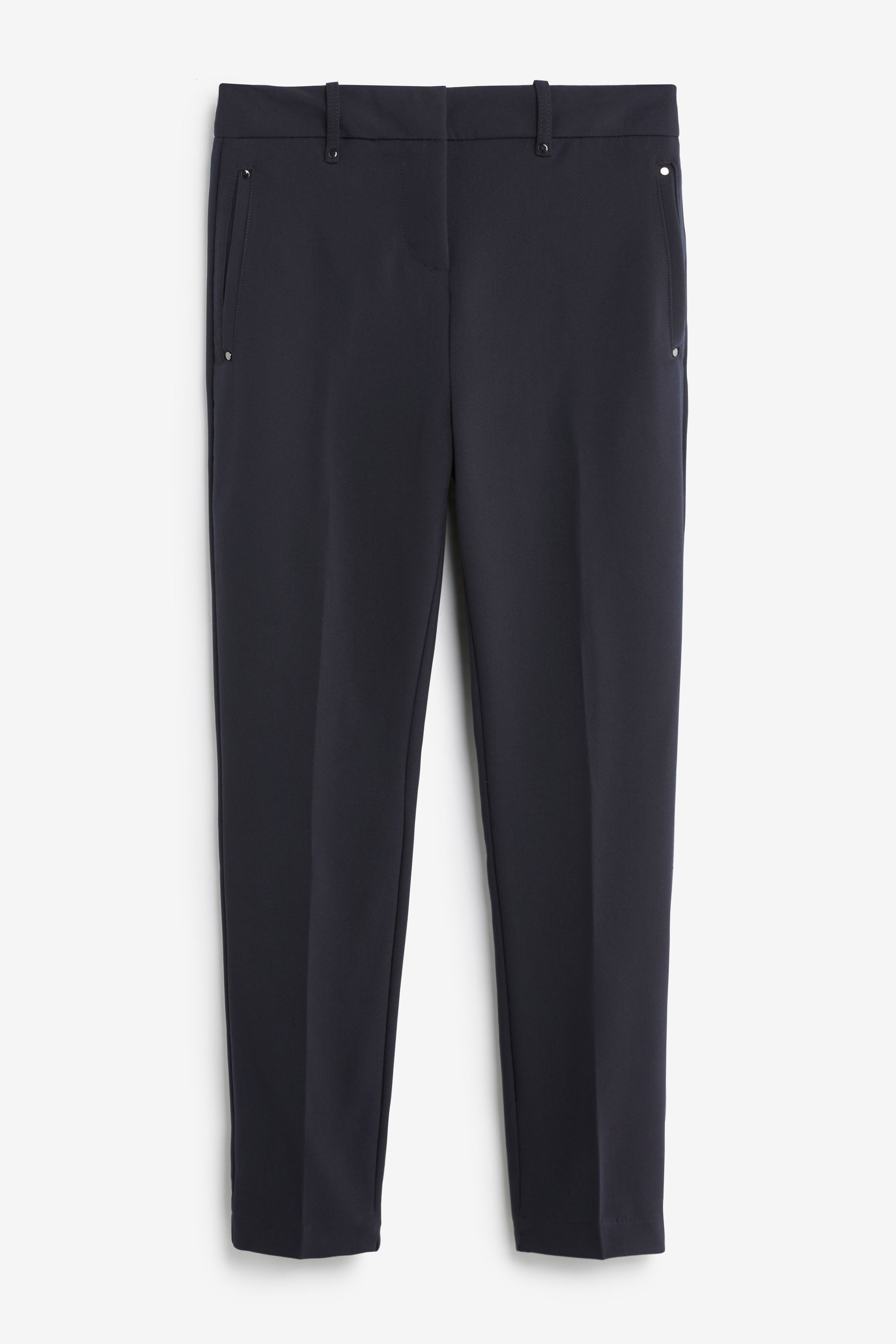Buy Navy Blue Tailored Elasticated Back Skinny Leg Trousers from Next Luxembourg