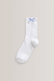 Blue 5 Pack Cotton Rich Gingham Ankle School Socks - Image 2 of 6