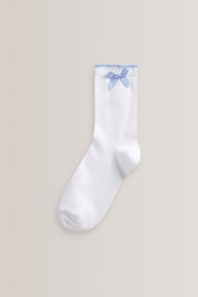 Blue 5 Pack Cotton Rich Gingham Ankle School Socks - Image 4 of 6