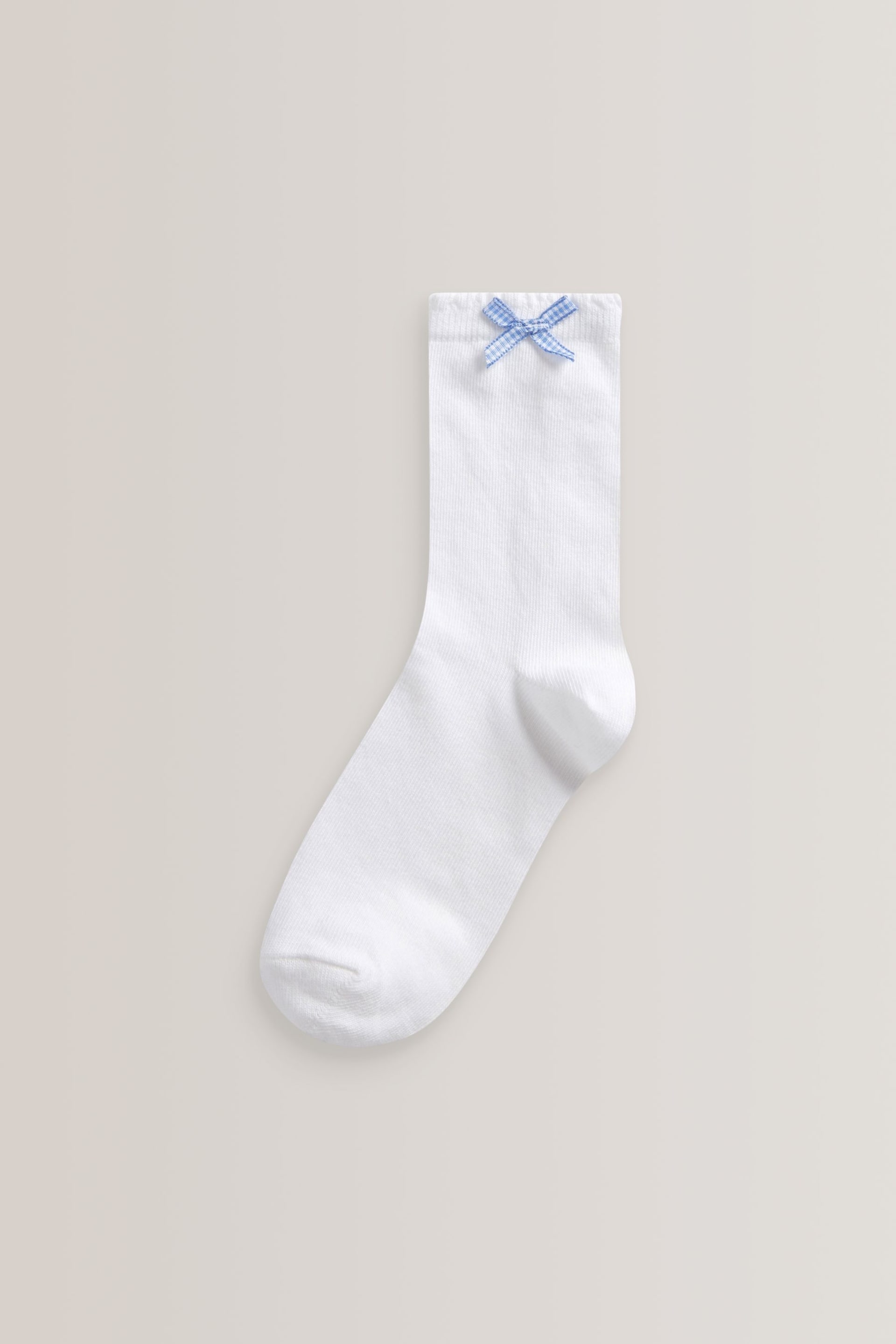 Blue 5 Pack Cotton Rich Gingham Ankle School Socks - Image 4 of 6