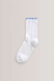 Blue 5 Pack Cotton Rich Gingham Ankle School Socks - Image 5 of 6