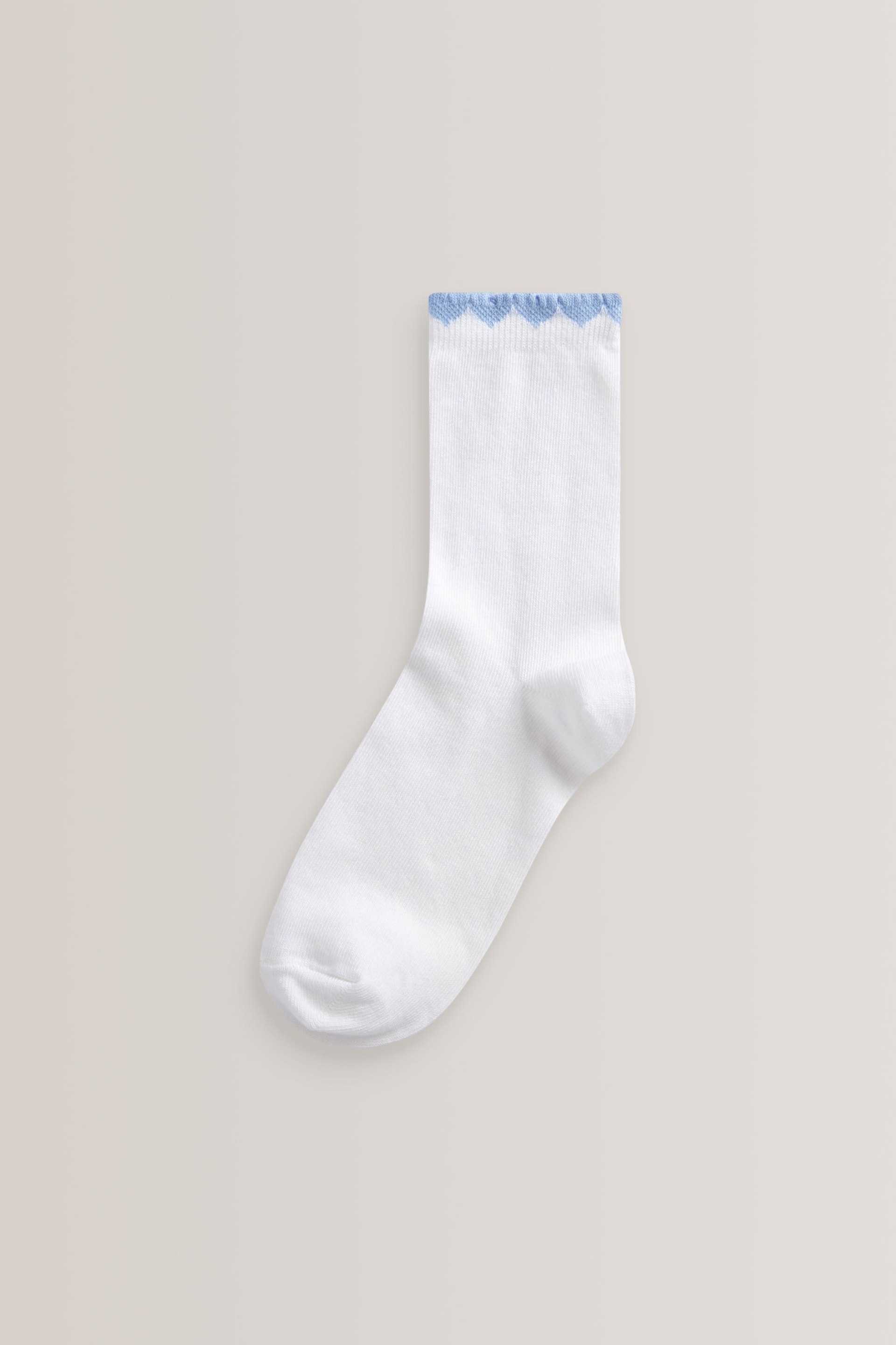 Blue 5 Pack Cotton Rich Gingham Ankle School Socks - Image 5 of 6