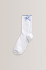 Blue 5 Pack Cotton Rich Gingham Ankle School Socks - Image 6 of 6