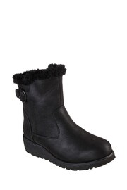 Skechers Black Keepsakes Wedge Comfy Winter Womens Boots - Image 3 of 5