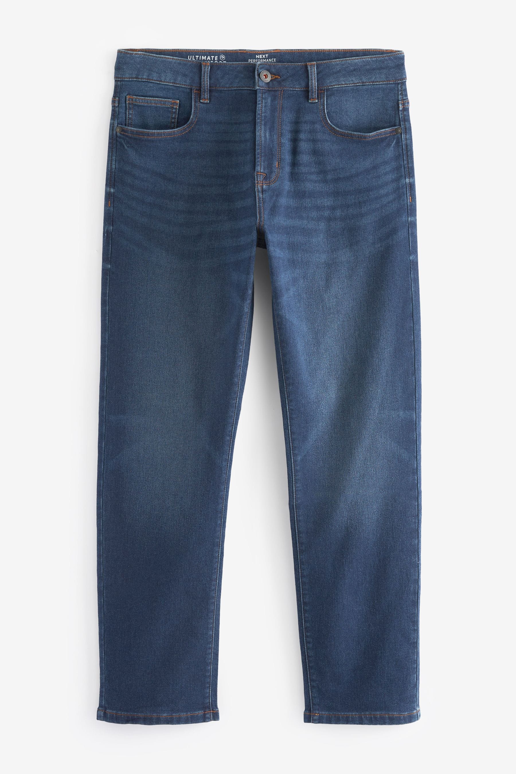 Blue Straight Fit Comfort Stretch Jeans