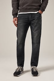 Black Washed Slim Fit 100% Cotton Authentic Jeans - Image 1 of 11