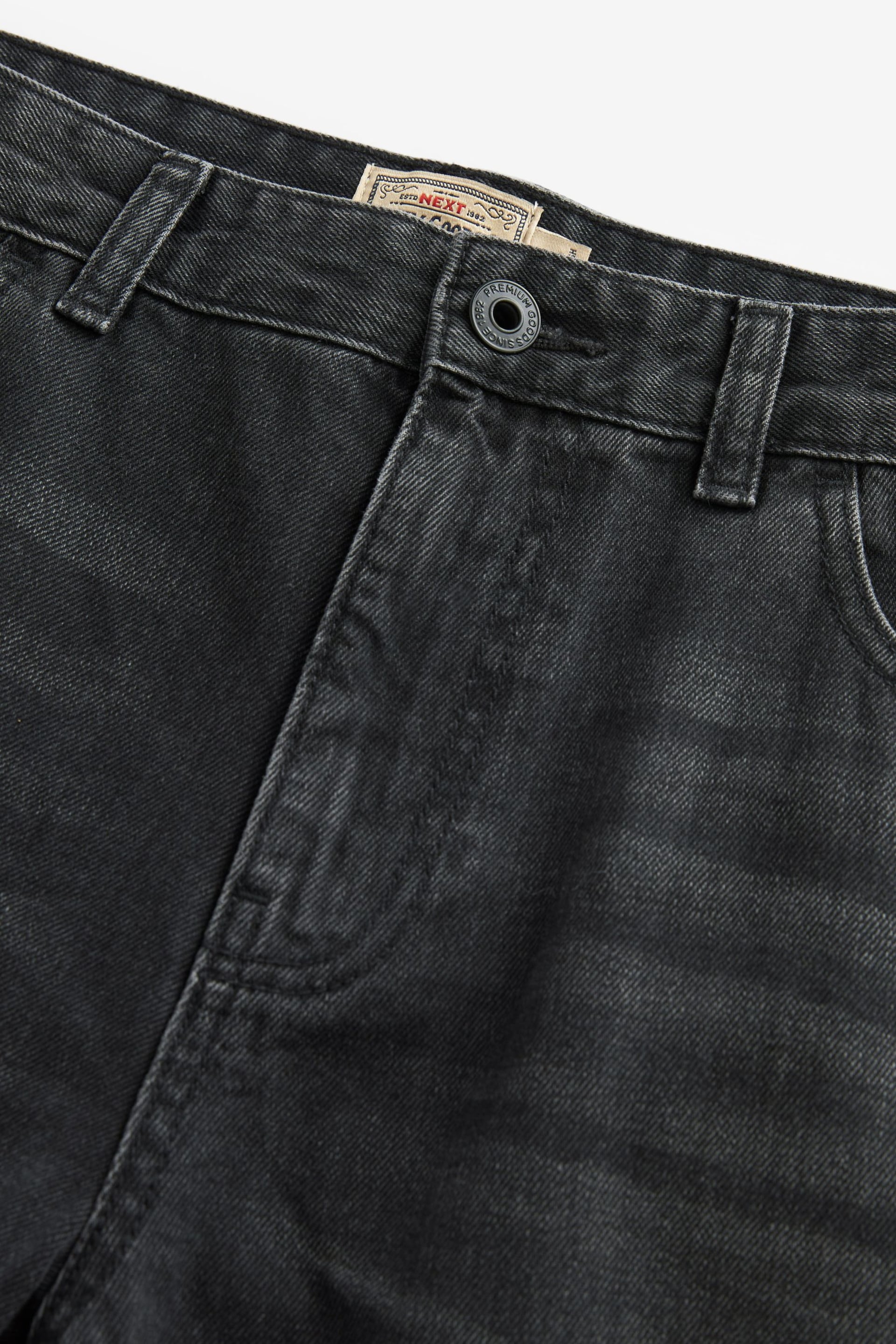 Black Washed Slim Fit 100% Cotton Authentic Jeans - Image 8 of 11