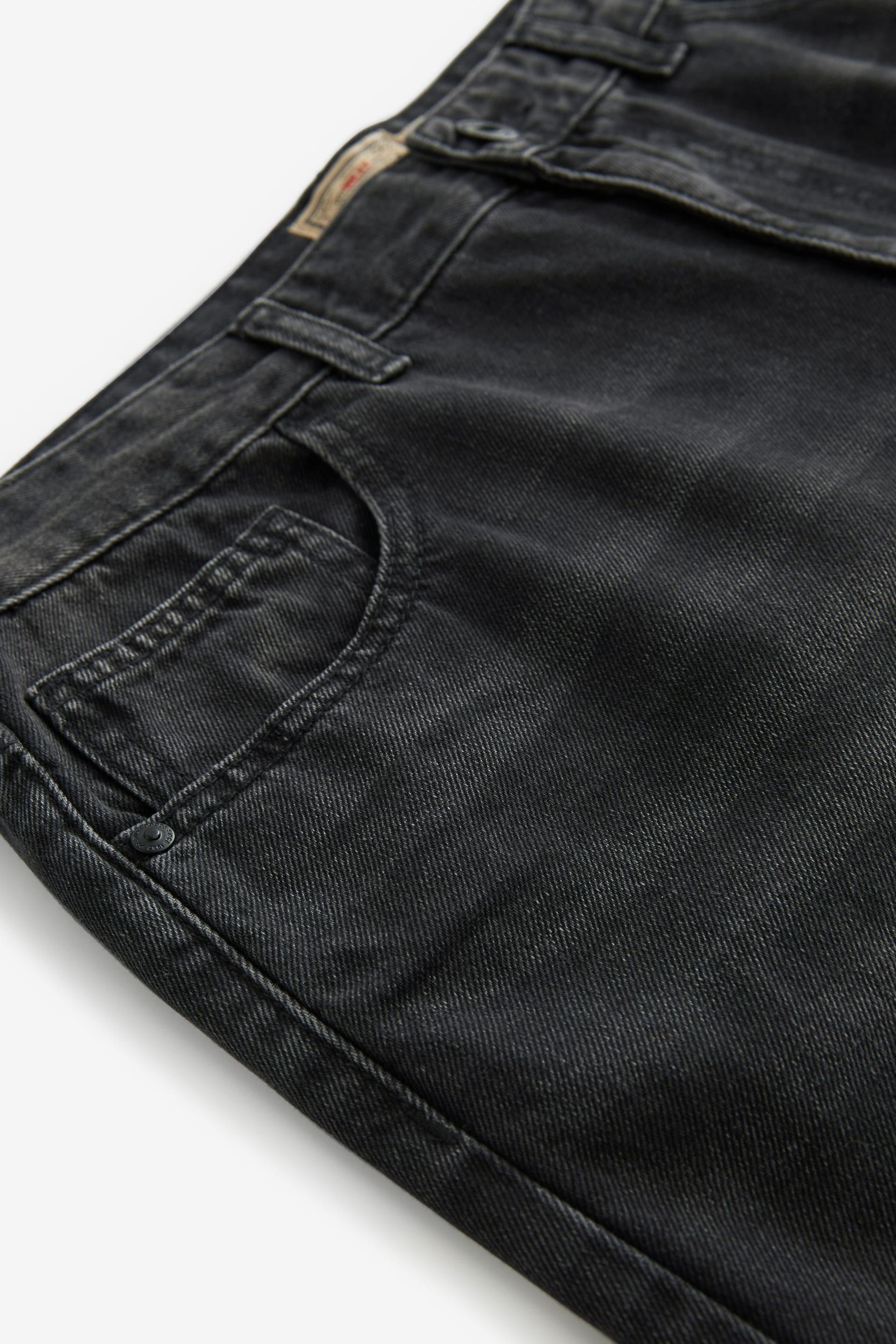 Black Washed Slim Fit 100% Cotton Authentic Jeans - Image 9 of 11