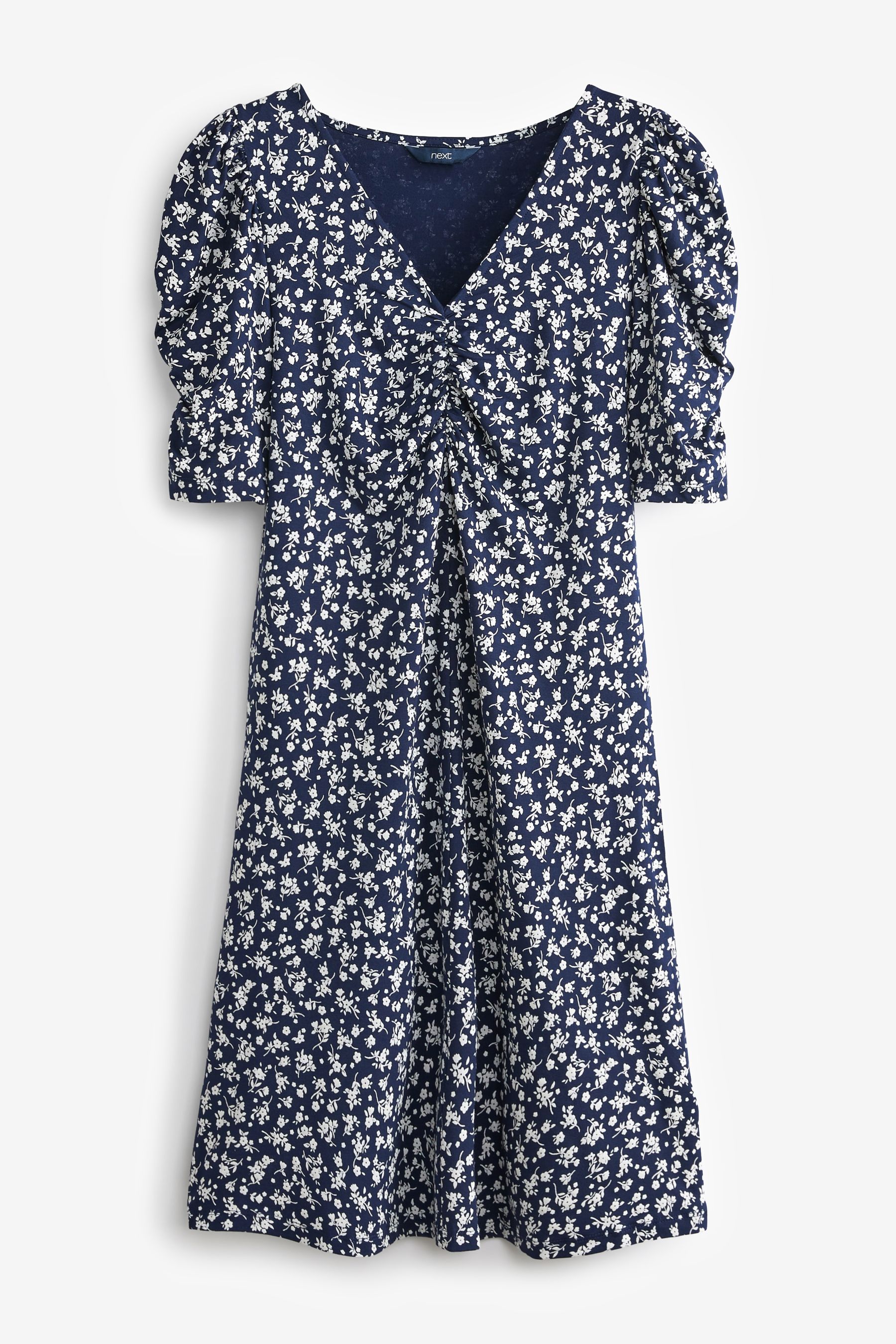 Buy Navy Blue Ditsy Floral Short Sleeve Tea Dress from Next Austria