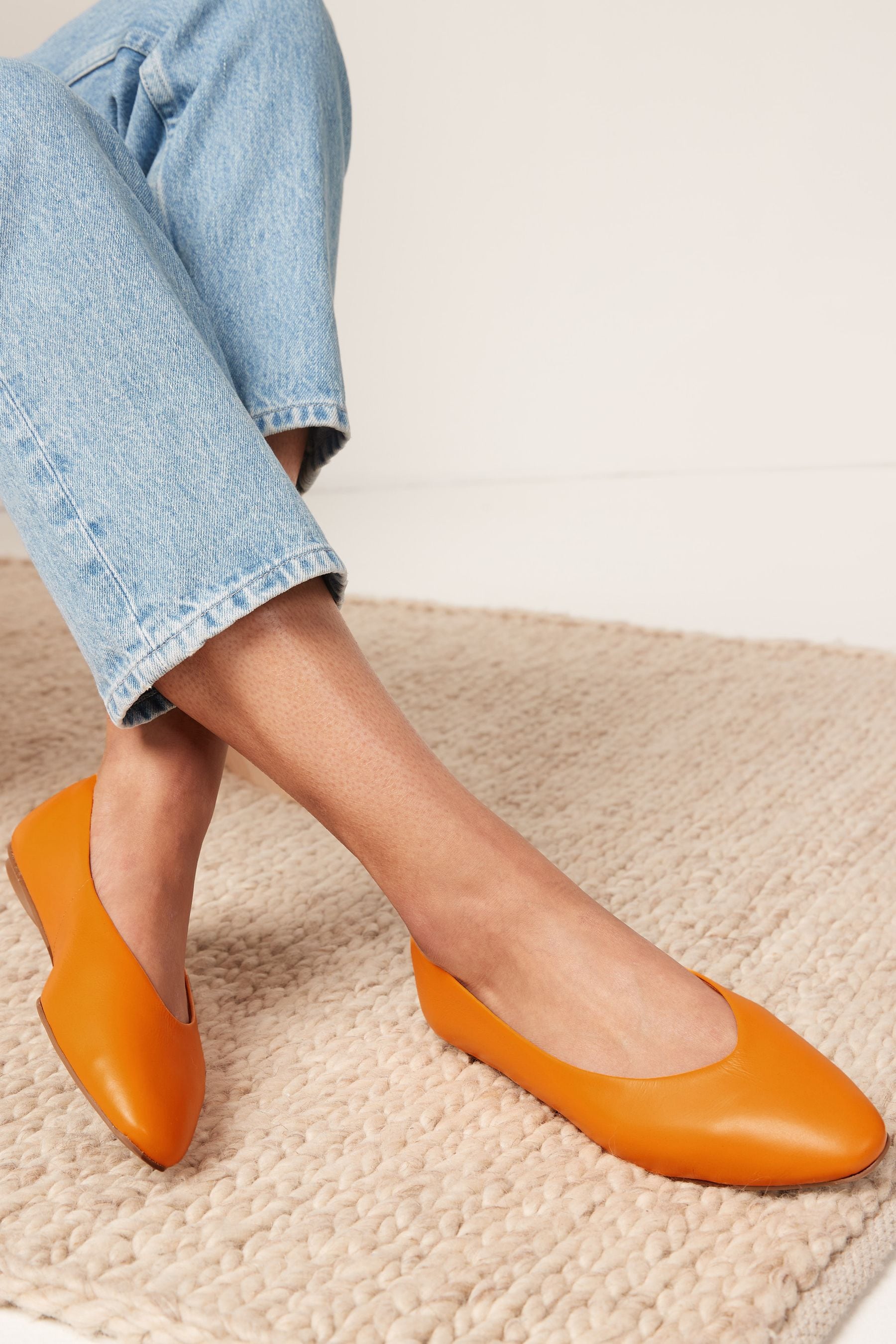 Orange ballerina shoes hot sale
