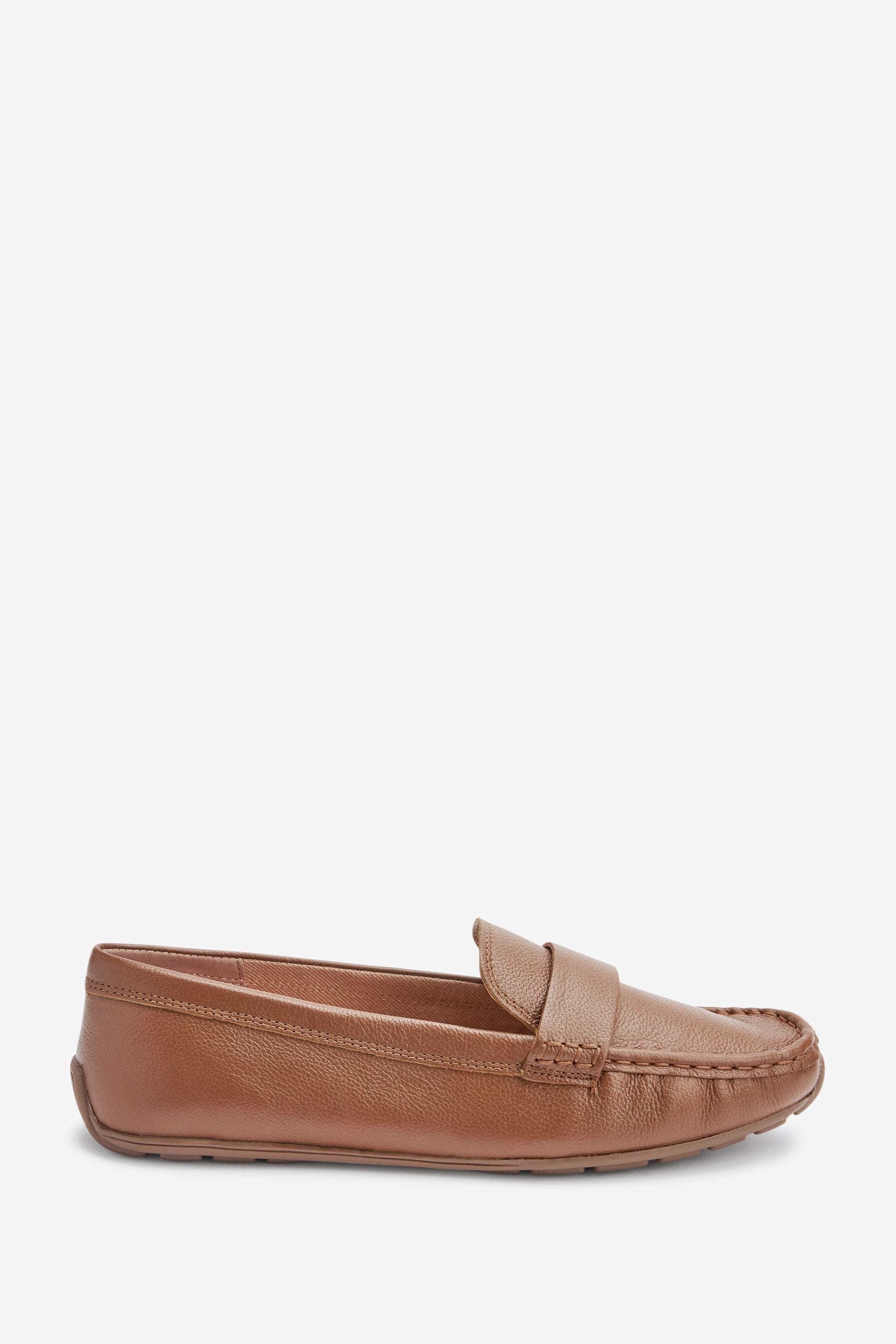 Buy Dark Brown Regular Wide Fit Forever Comfort Leather Driver Shoes from Next Luxembourg