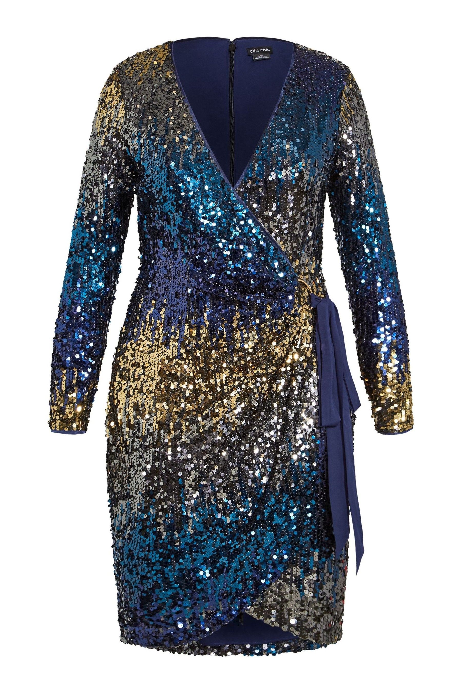 City chic sequin wrap dress outlet