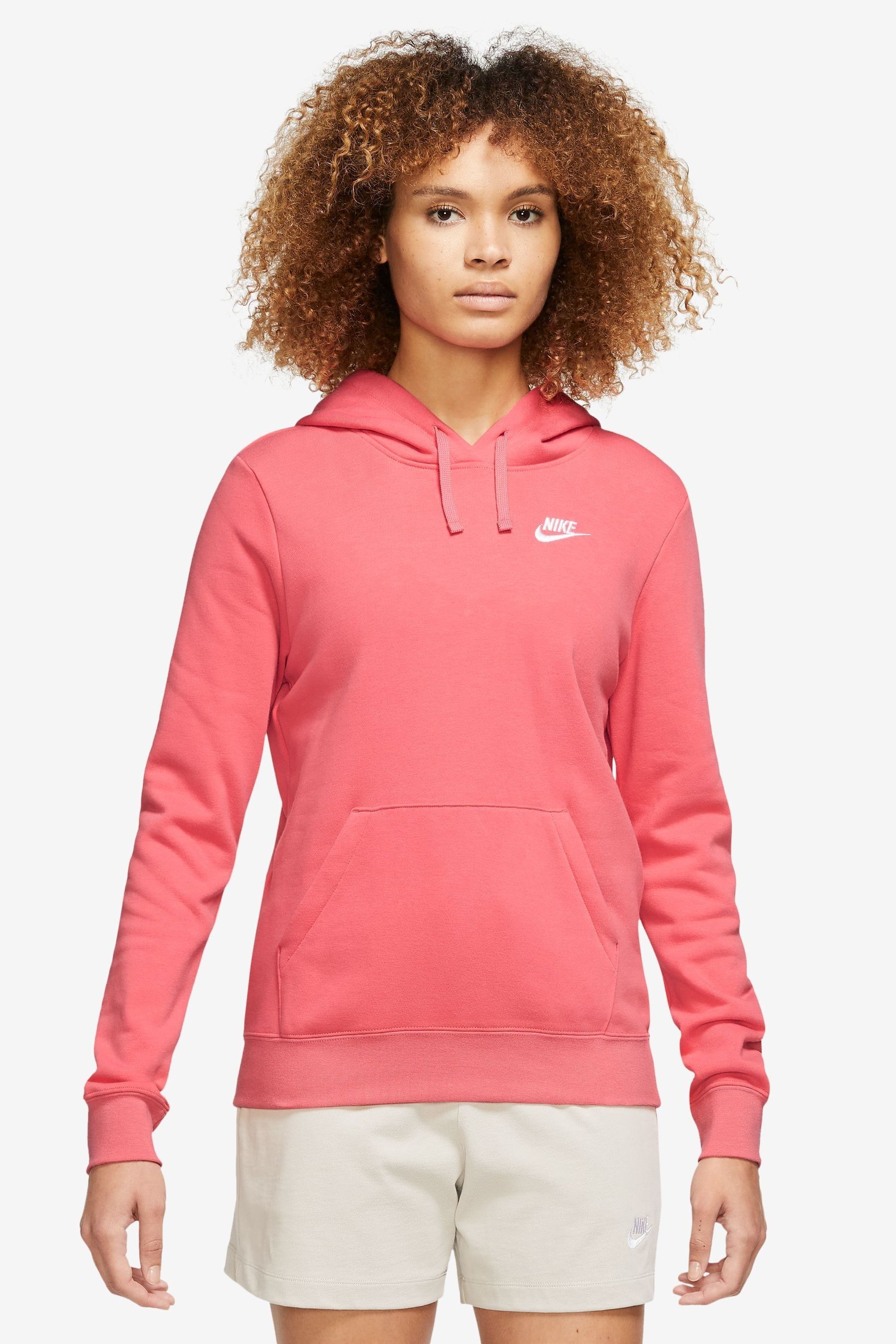 Buy Nike Coral Pink Club Fleece Hoodie from Next Poland