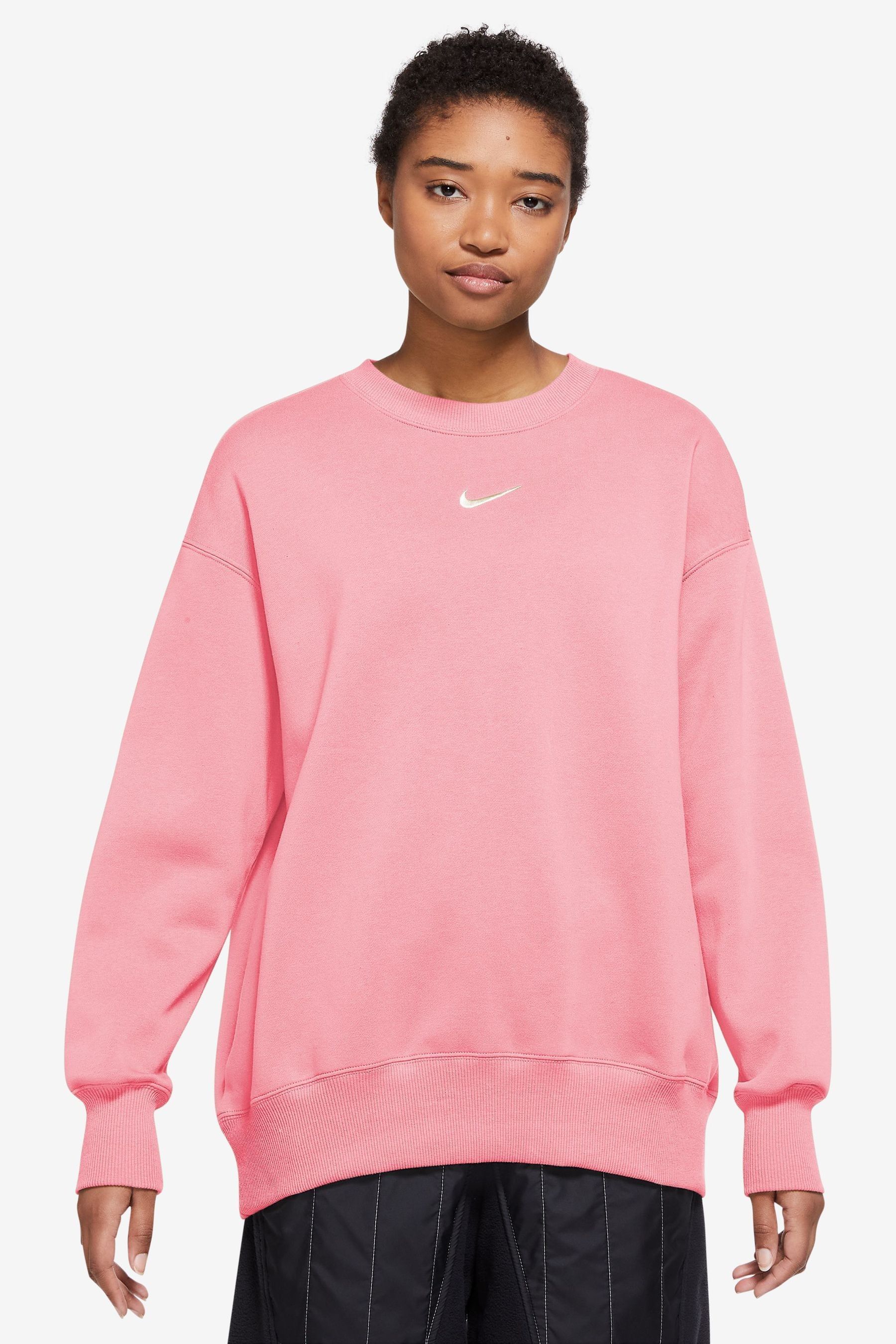 Nike blush mini swoosh oversized sweatshirt deals